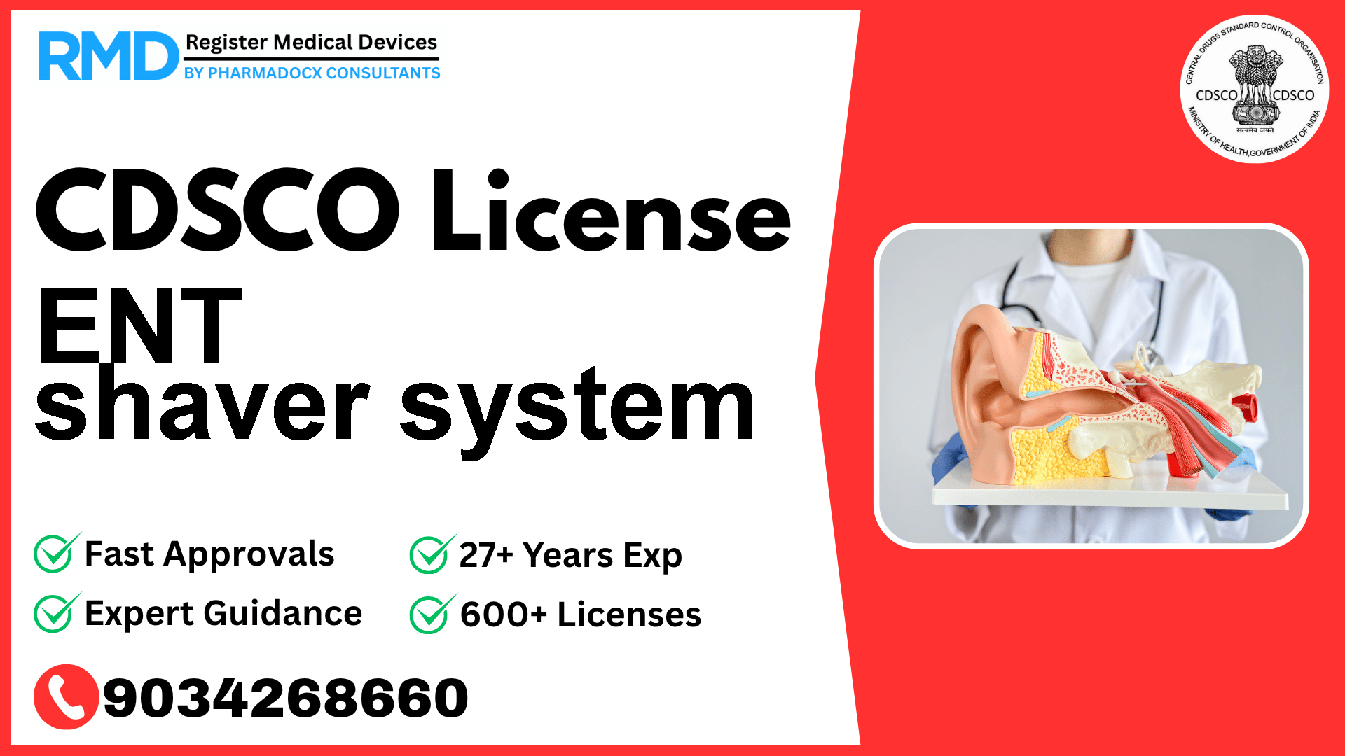 CDSCO License for ENT shaver system