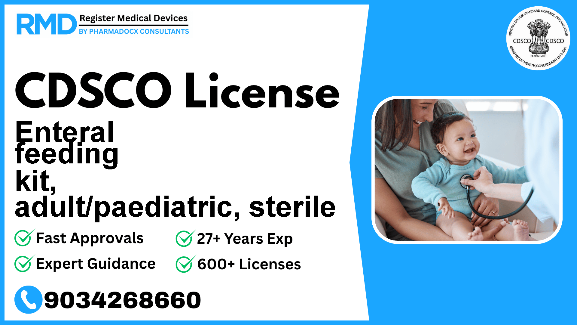CDSCO License for Enteral feeding kit, adult/paediatric, sterile