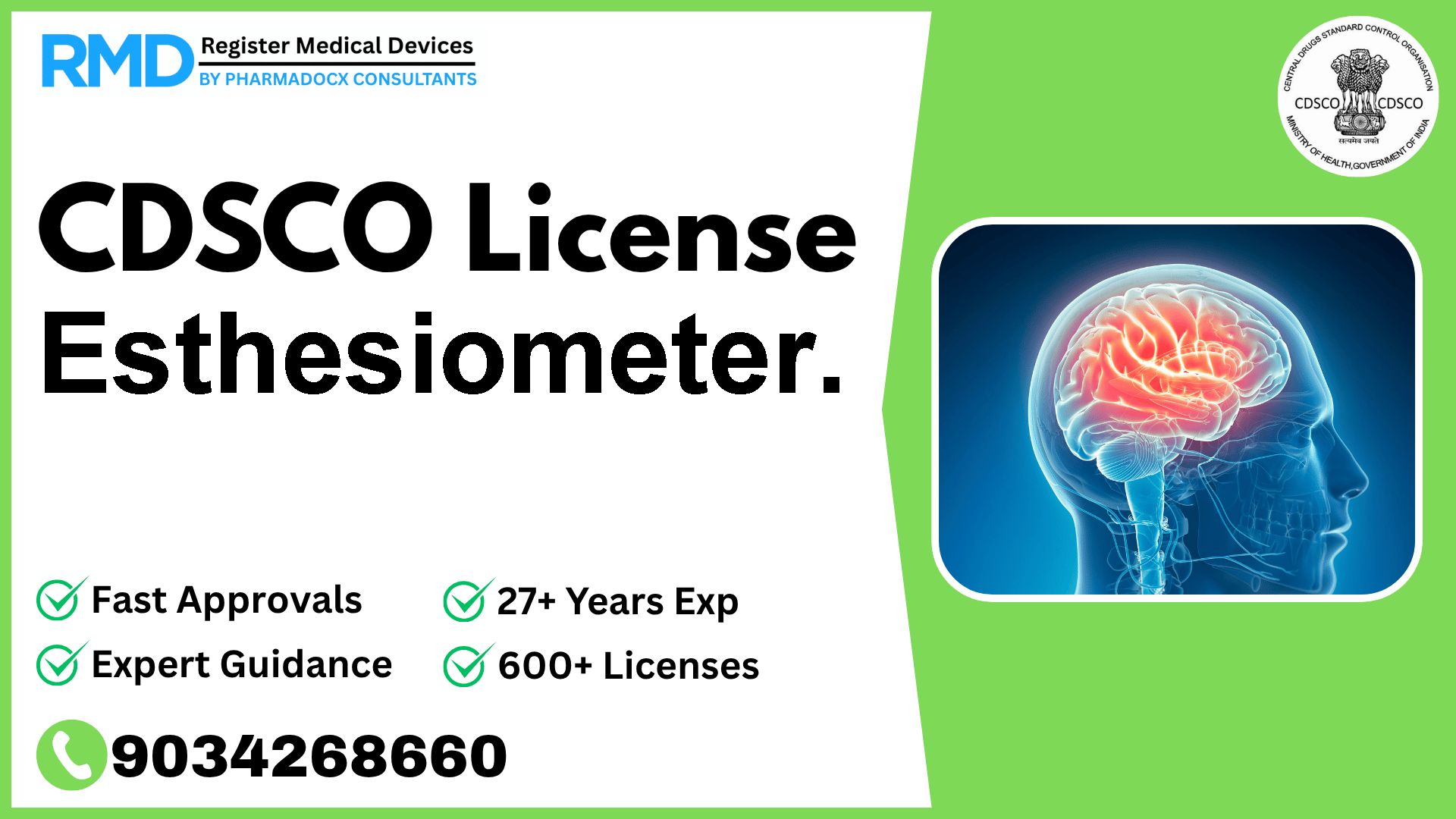 CDSCO License for Esthesiometer.