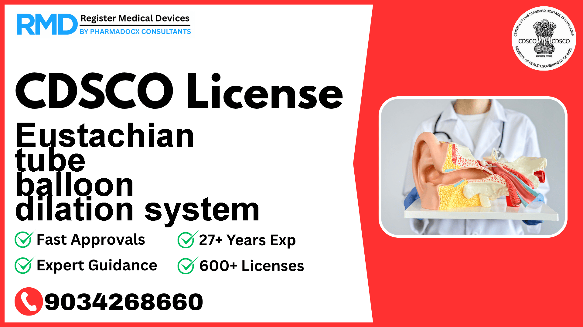 CDSCO License for Eustachian tube balloon dilation system
