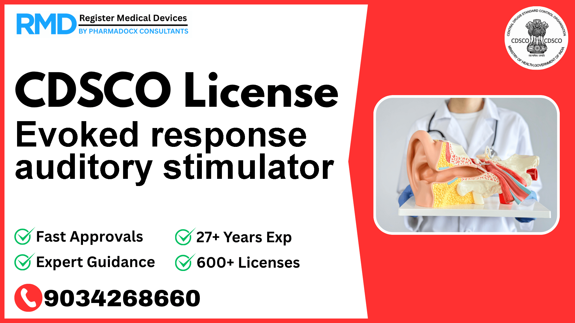 CDSCO License for Evoked response auditory stimulator