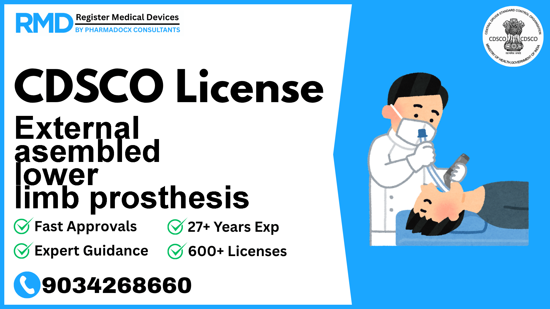 CDSCO License for External asembled lower limb prosthesis