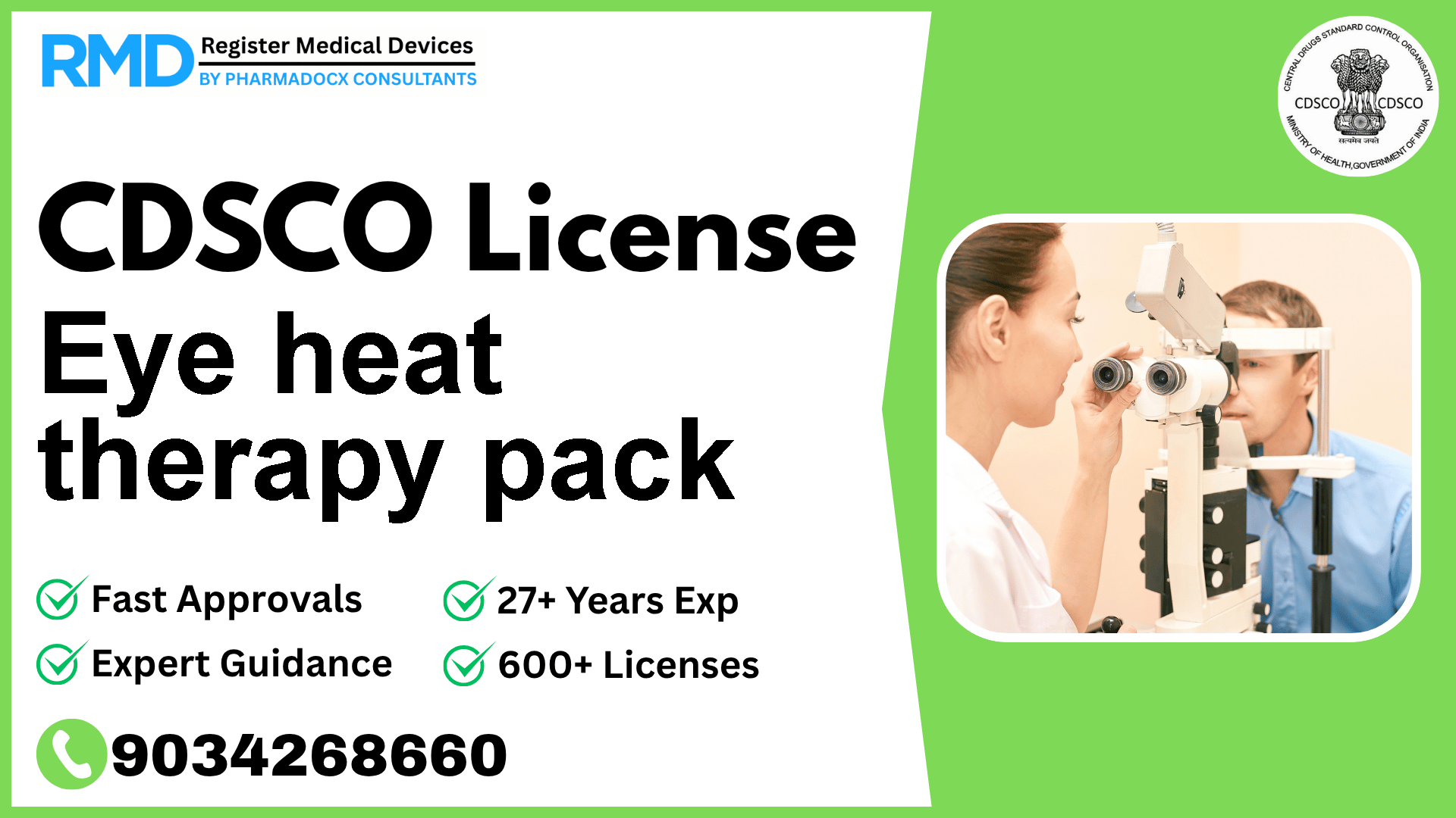 CDSCO License for Eye heat therapy pack