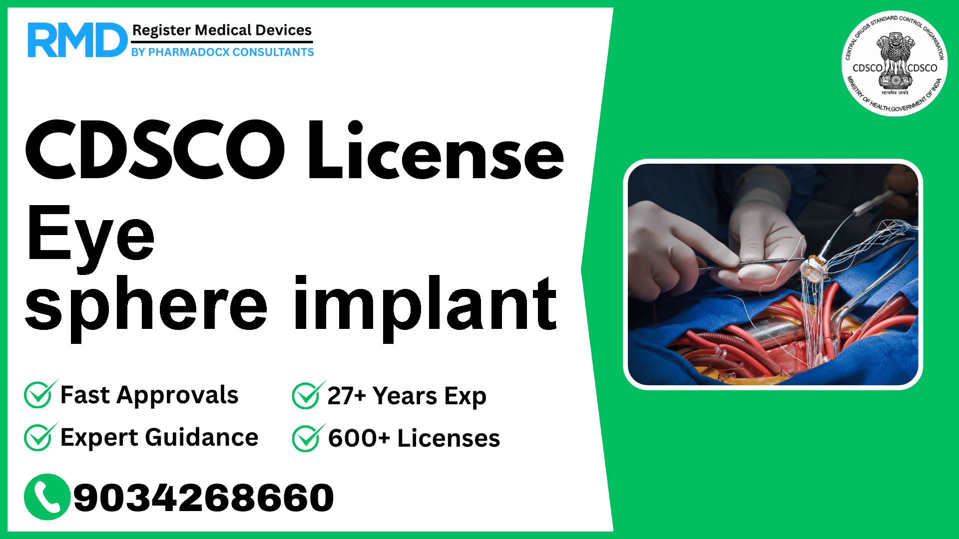 CDSCO License for Eye sphere implant