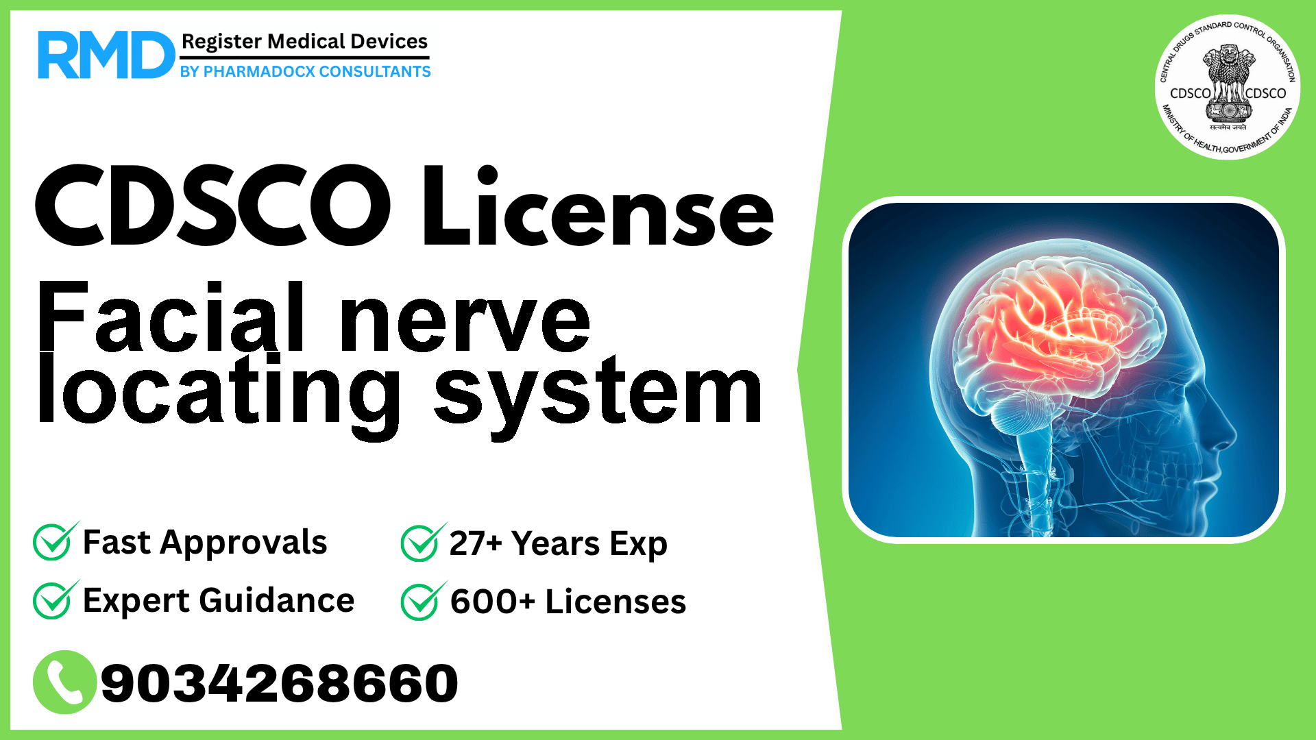CDSCO License for Facial nerve locating system