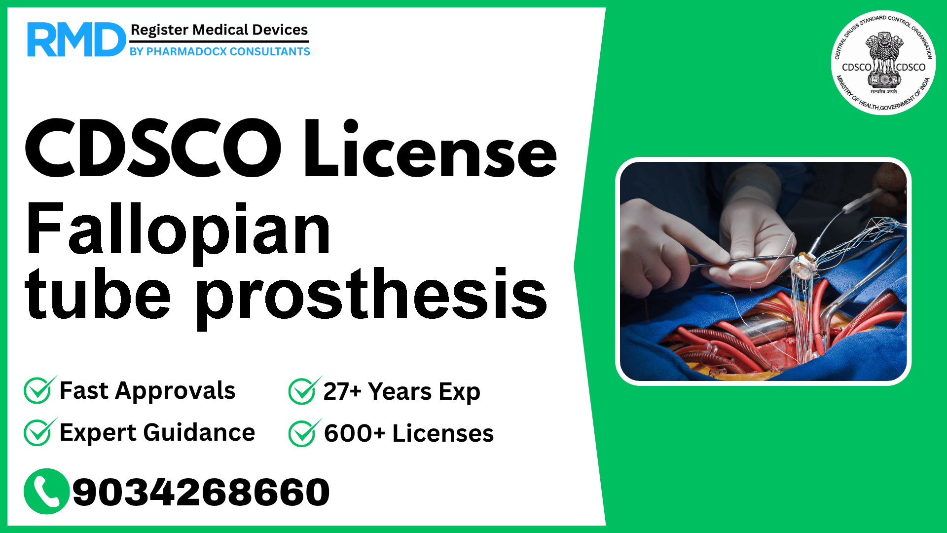CDSCO License for Fallopian tube prosthesis