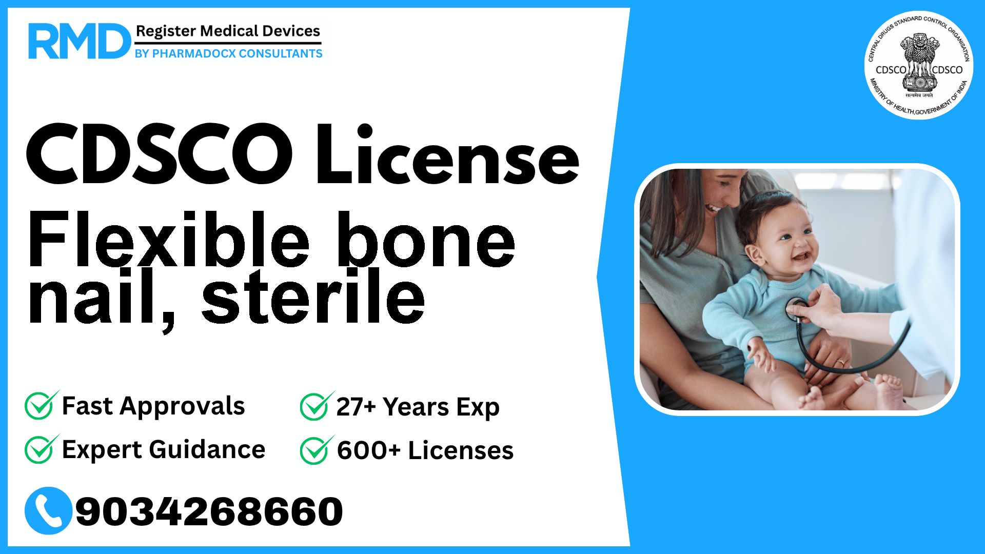 CDSCO License for Flexible bone nail, sterile
