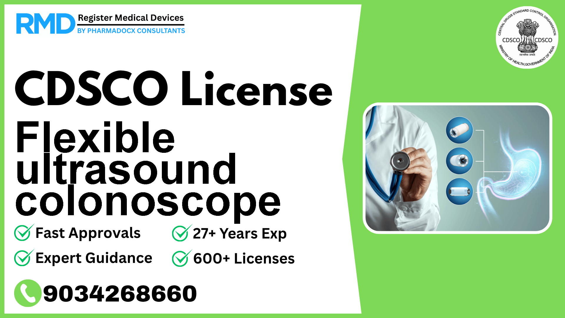 CDSCO License for Flexible ultrasound colonoscope