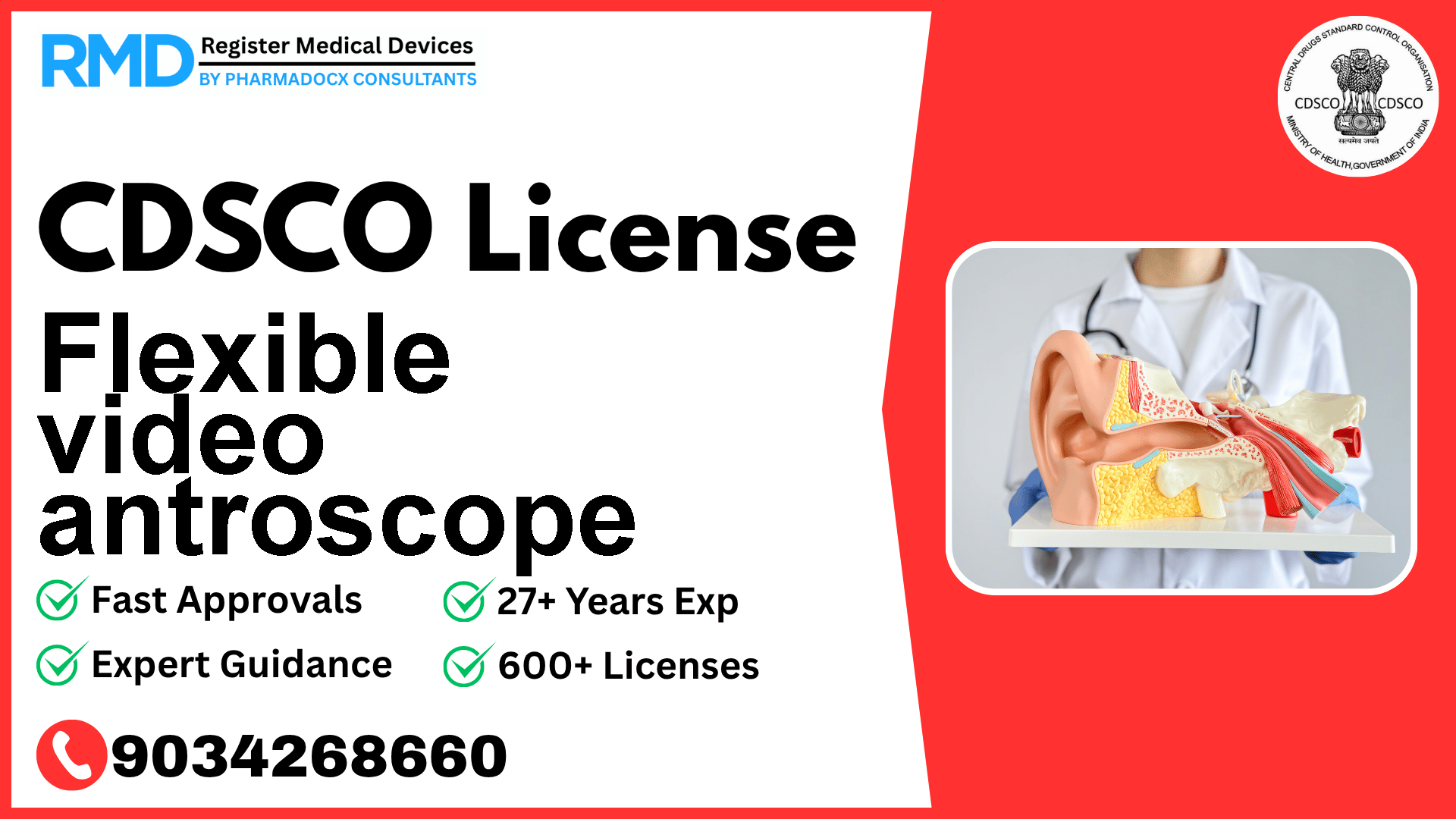 CDSCO License for Flexible video antroscope