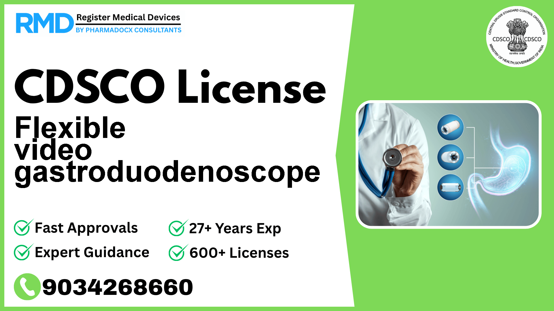 CDSCO License for Flexible video gastroduodenoscope