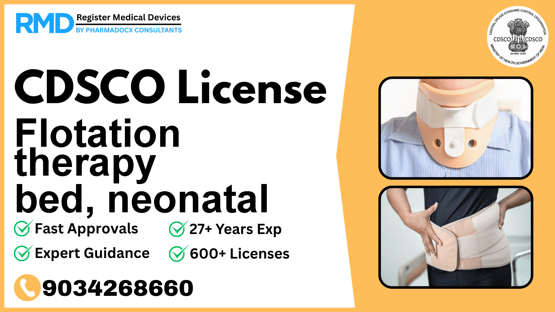 CDSCO License for Flotation therapy bed, neonatal