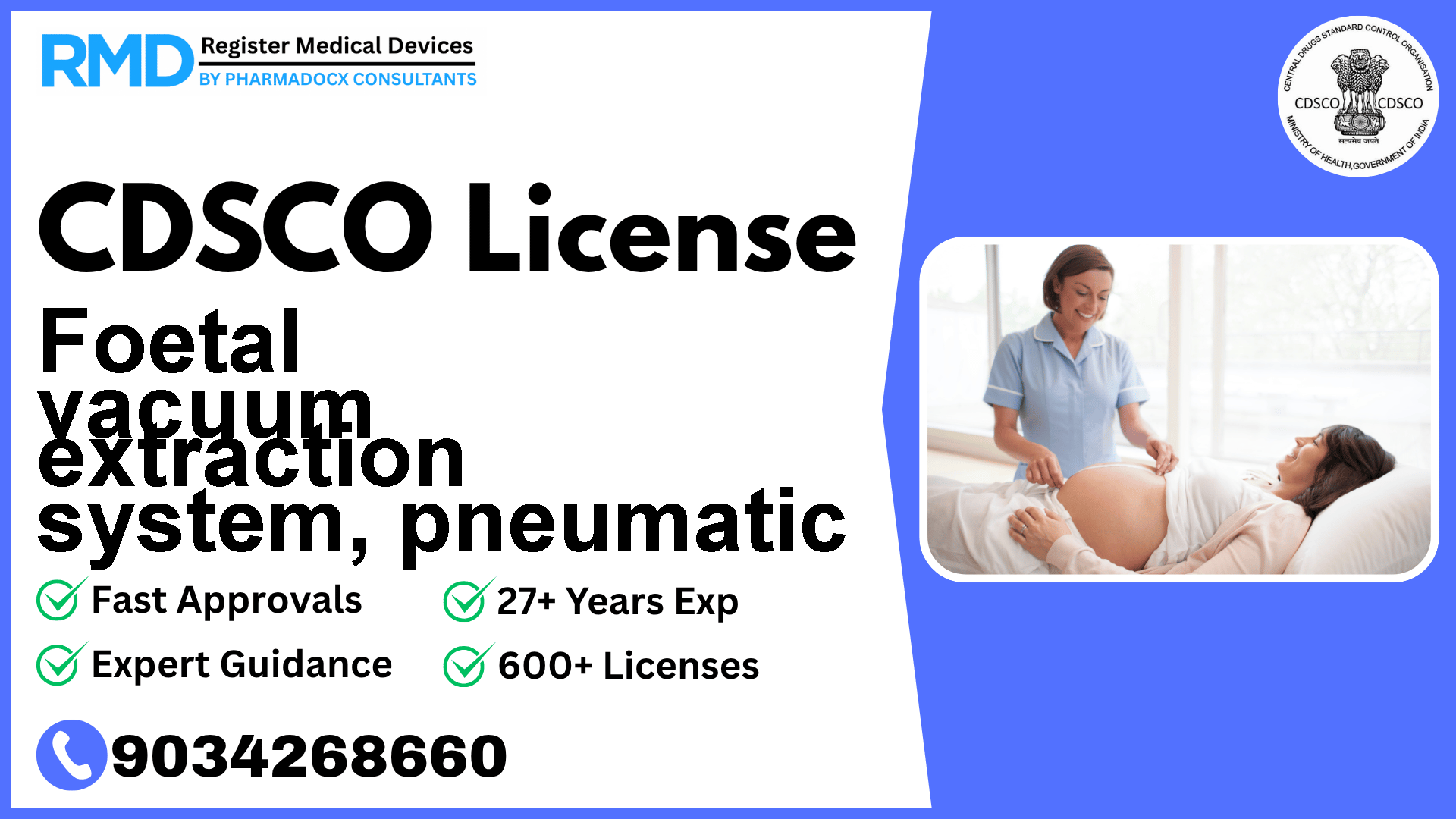 CDSCO License for Foetal vacuum extraction system, pneumatic