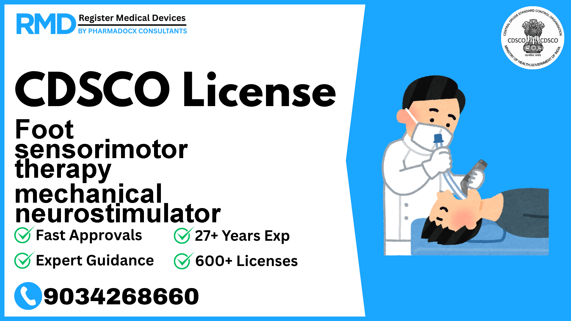 CDSCO License for Foot sensorimotor therapy mechanical neurostimulator