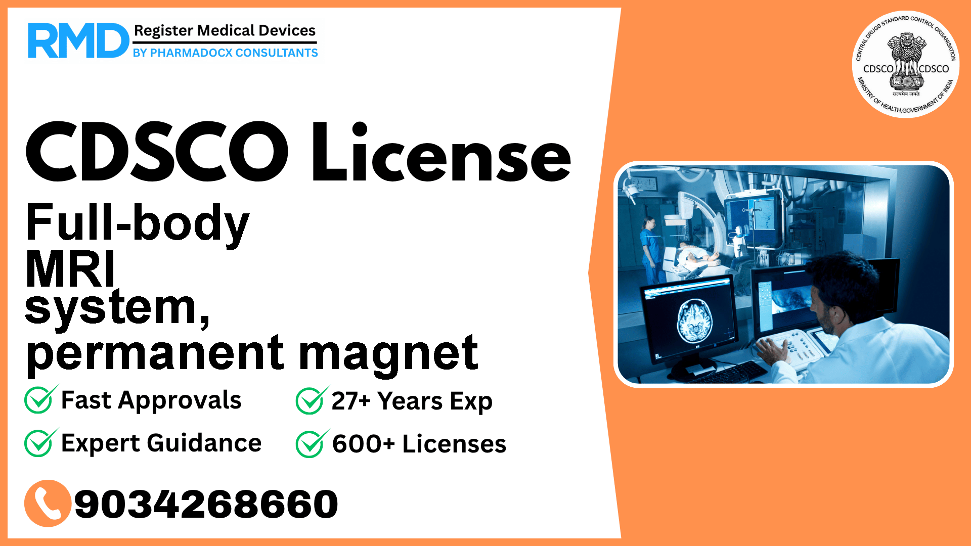 CDSCO License for Full-body MRI system, permanent magnet