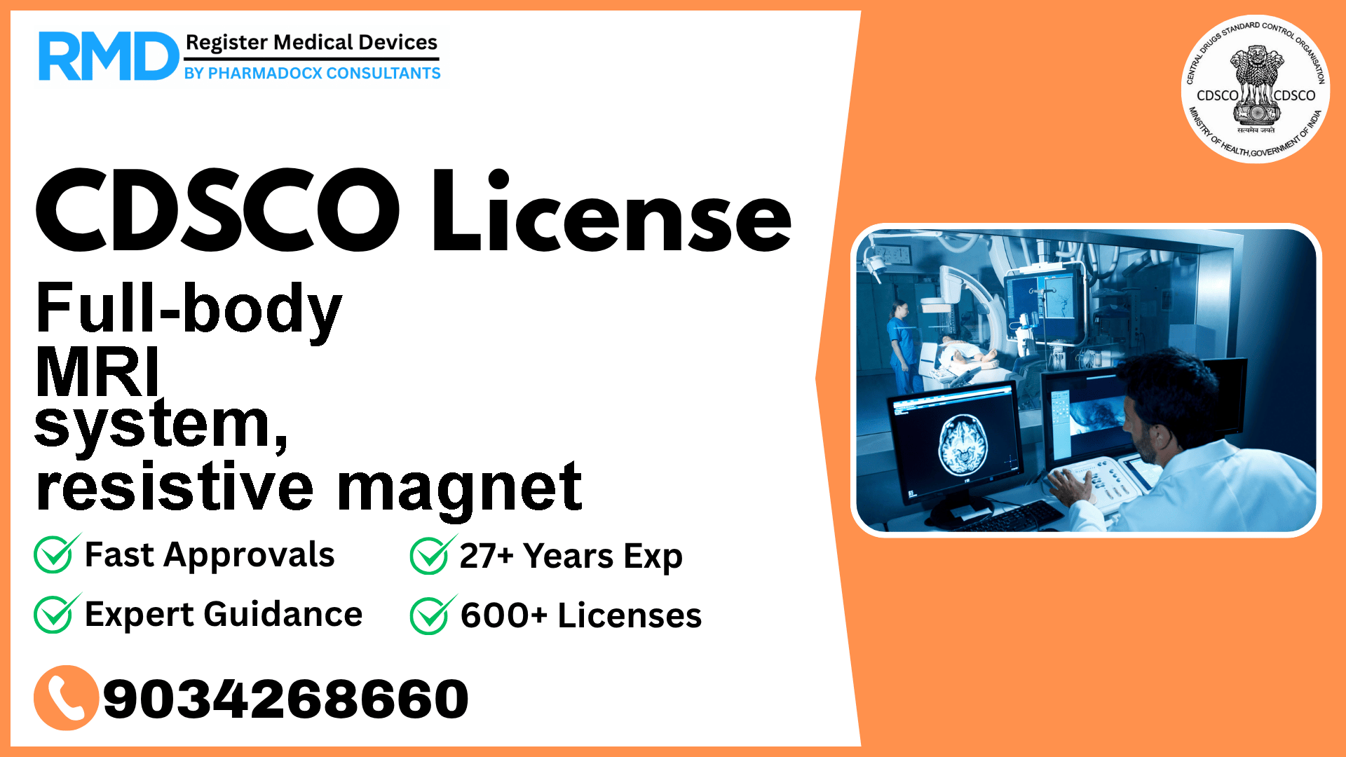 CDSCO License for Full-body MRI system, resistive magnet