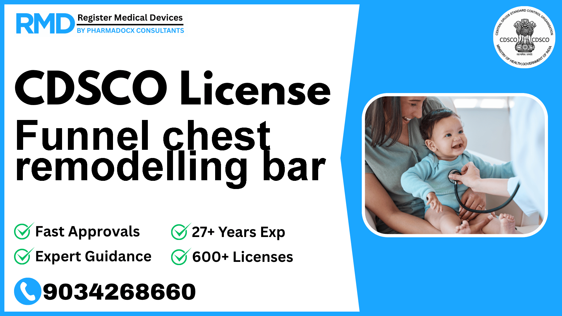 CDSCO License for Funnel chest remodelling bar