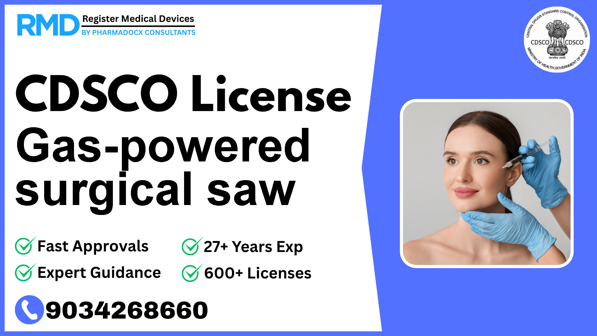 CDSCO License for Gas-powered surgical saw