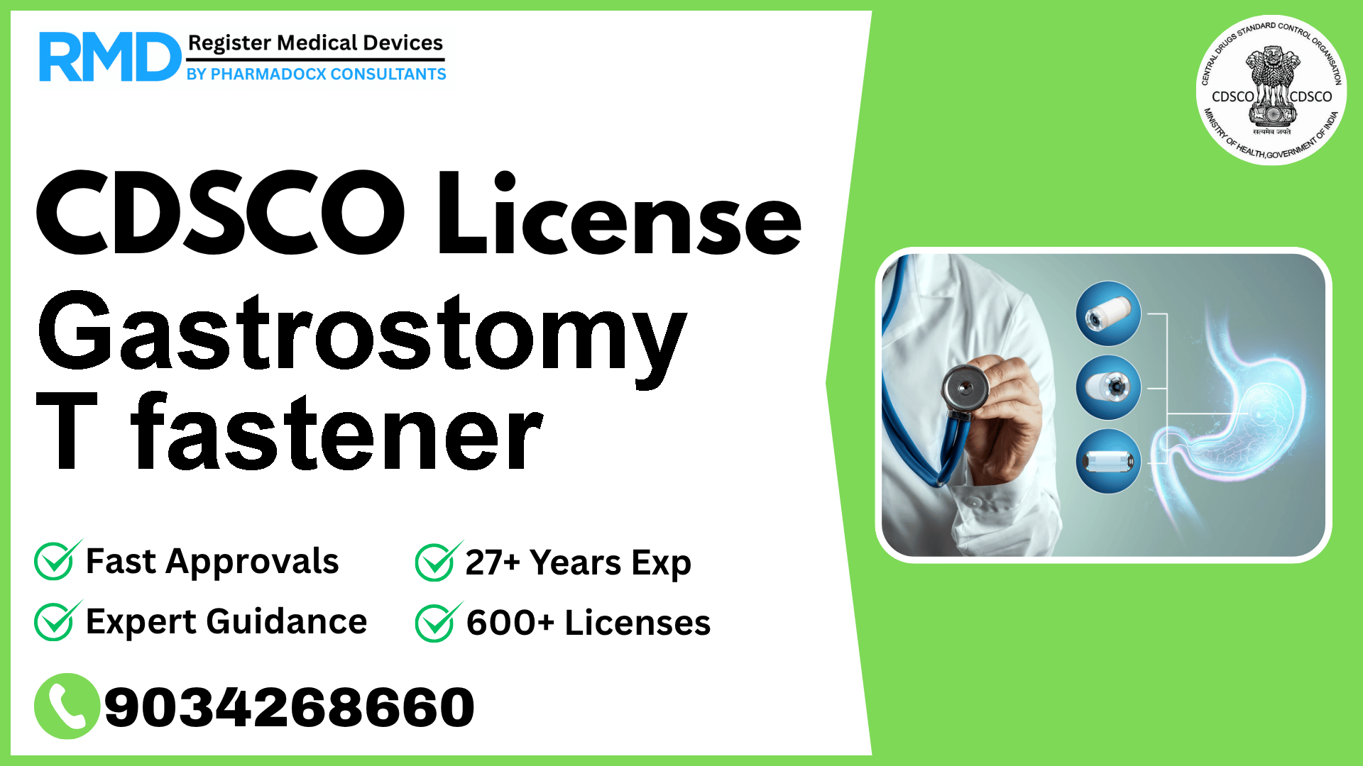 CDSCO License for Gastrostomy T fastener