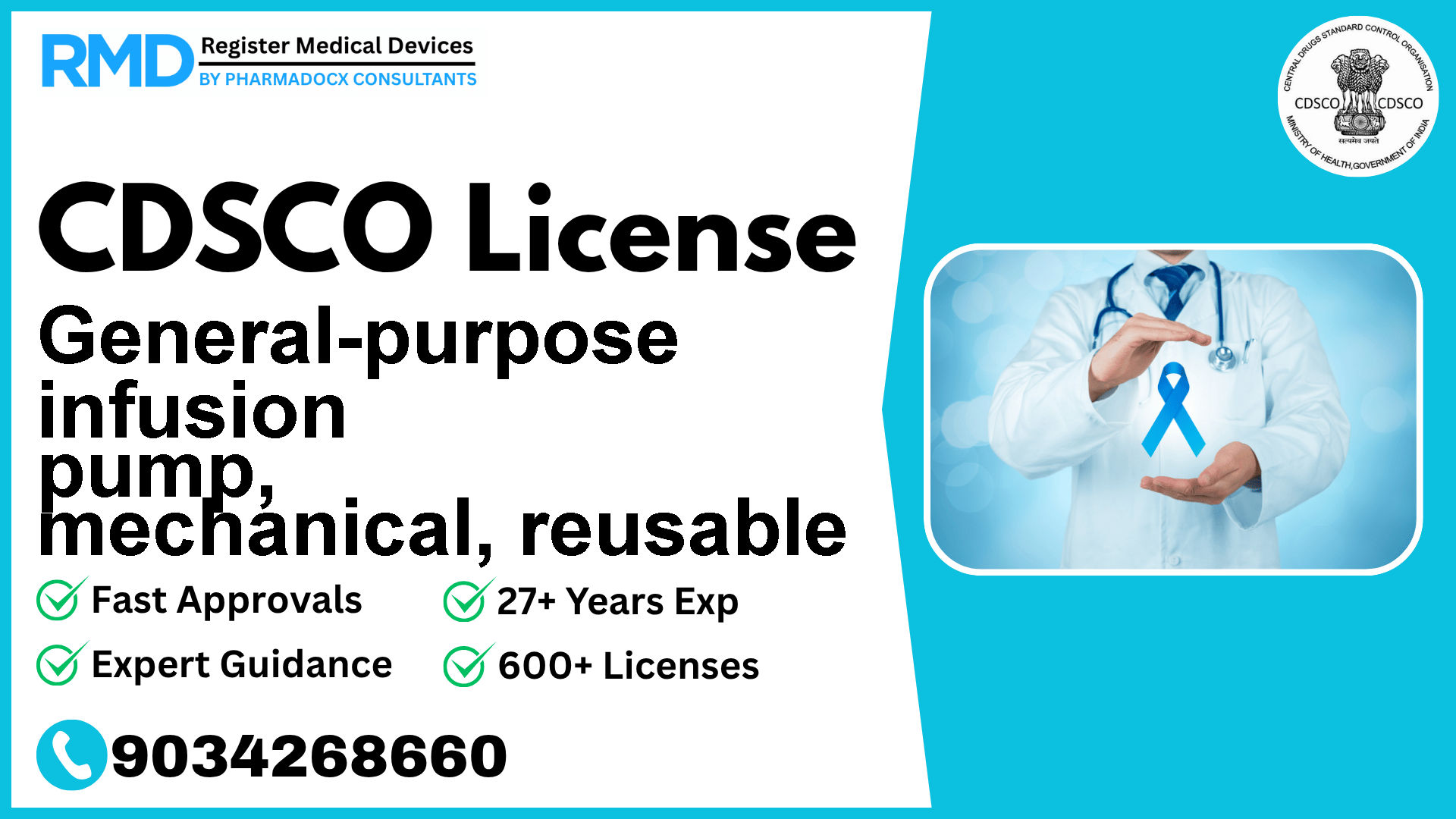 CDSCO License for General-purpose infusion pump, mechanical, reusable