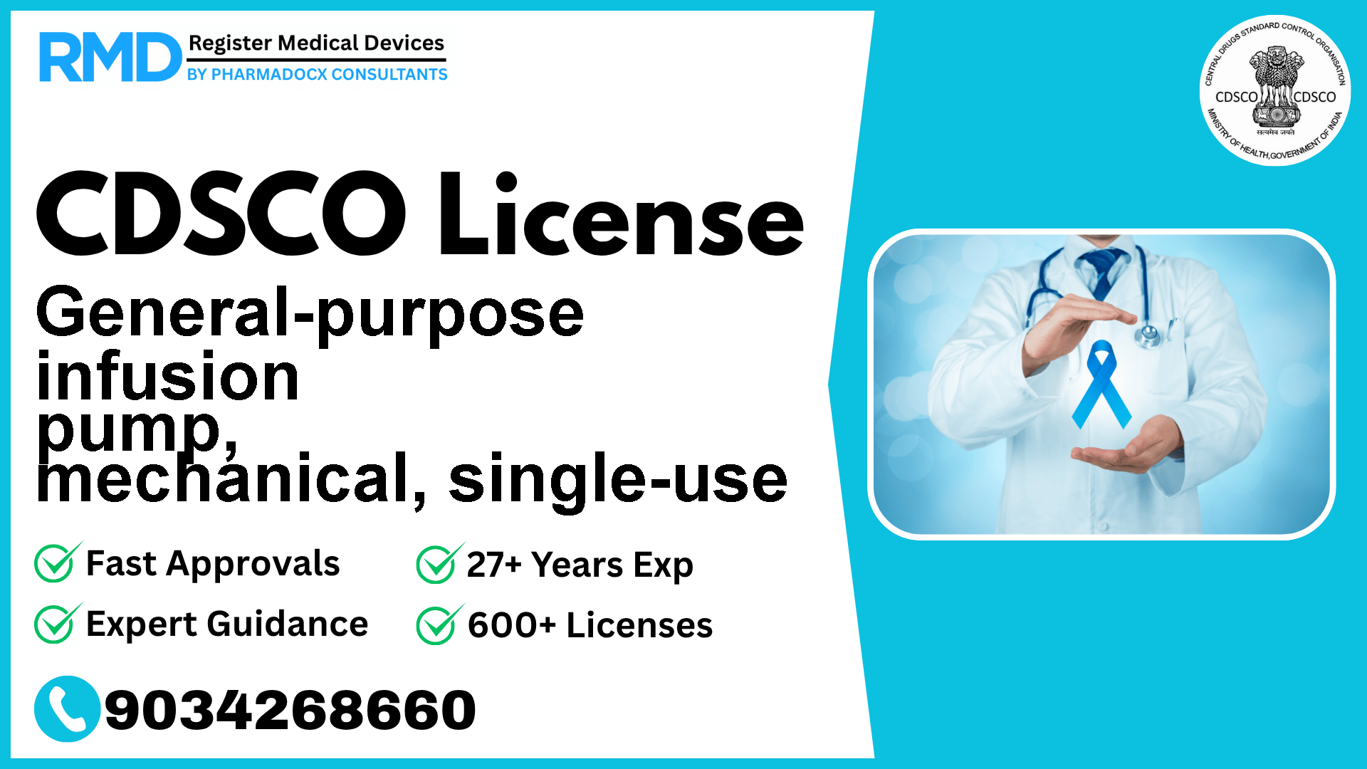 CDSCO License for General-purpose infusion pump, mechanical, single-use