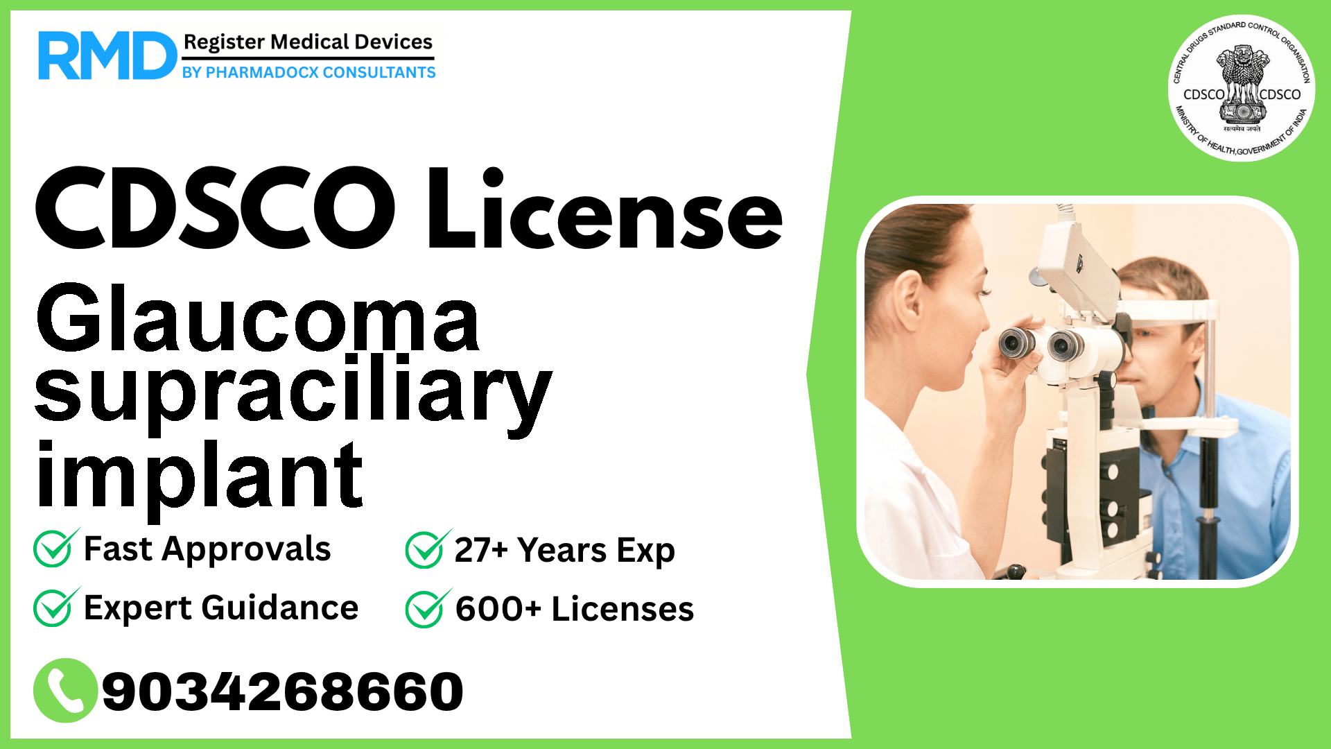 CDSCO License for Glaucoma supraciliary implant