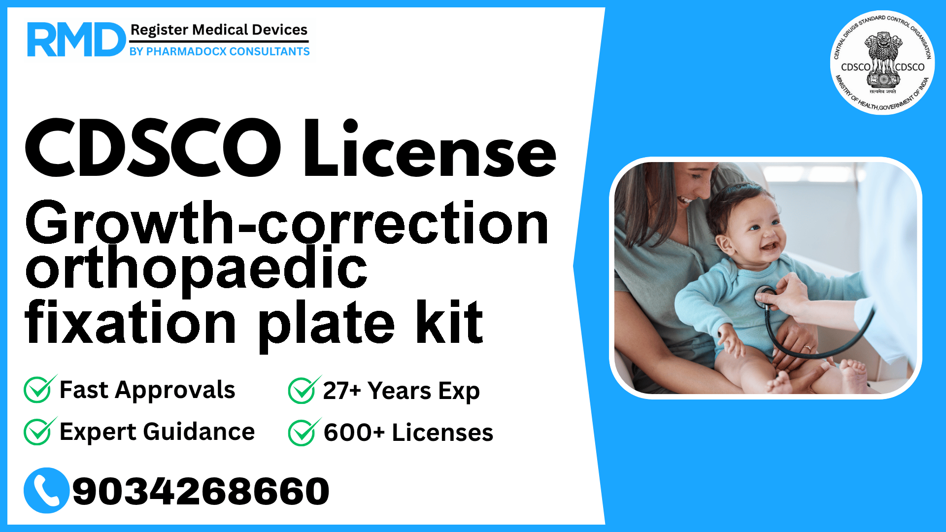CDSCO License for Growth-correction orthopaedic fixation plate kit