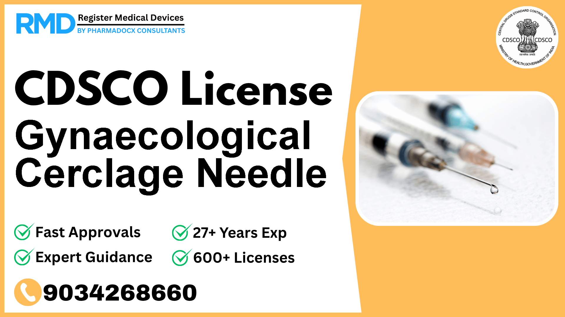 CDSCO License for Gynaecological Cerclage Needle