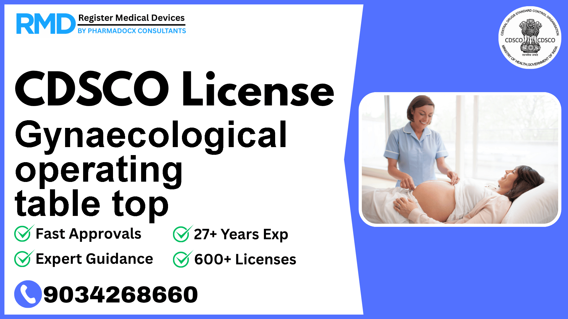 CDSCO License for Gynaecological operating table top