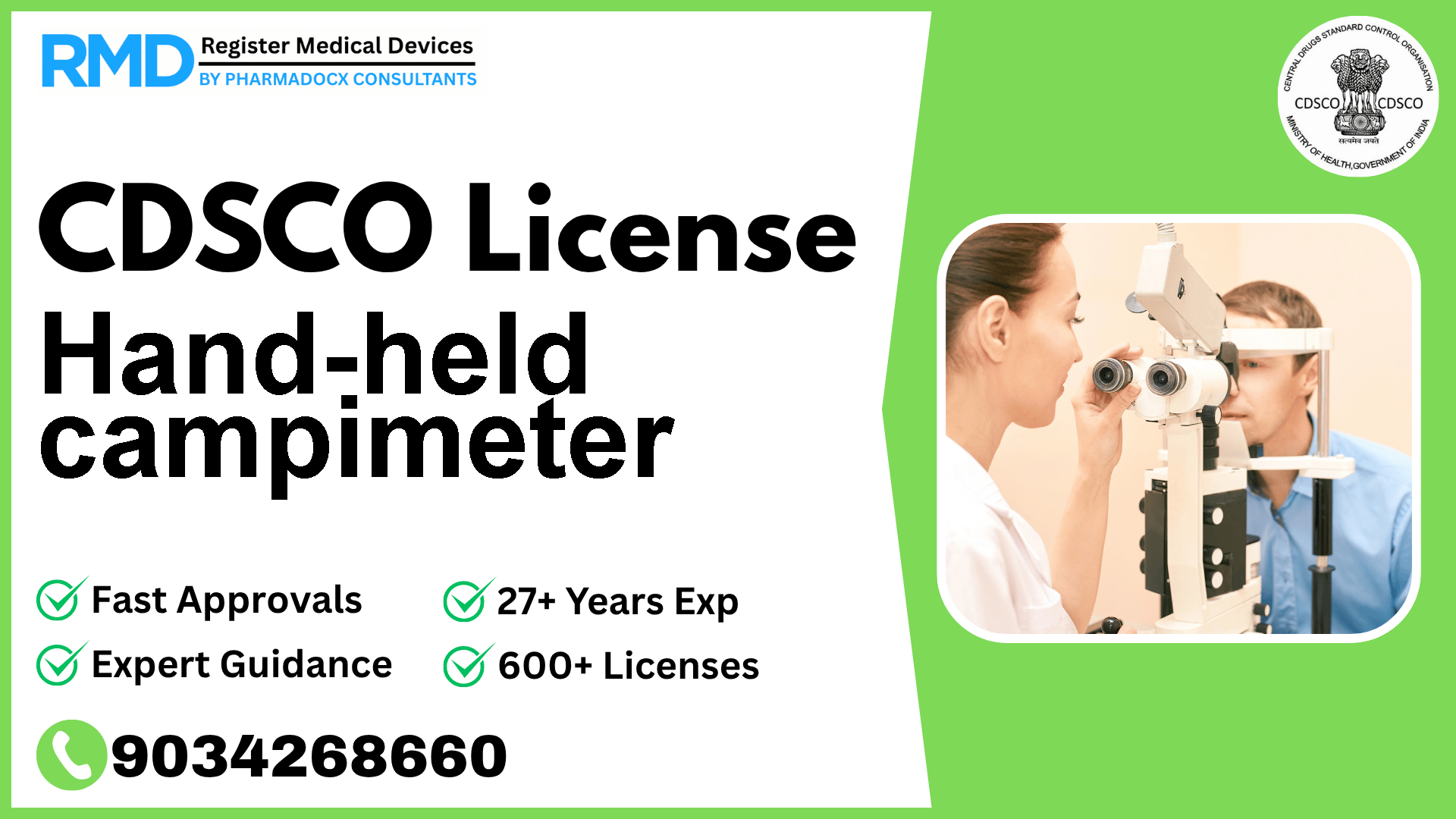 CDSCO License for Hand-held campimeter