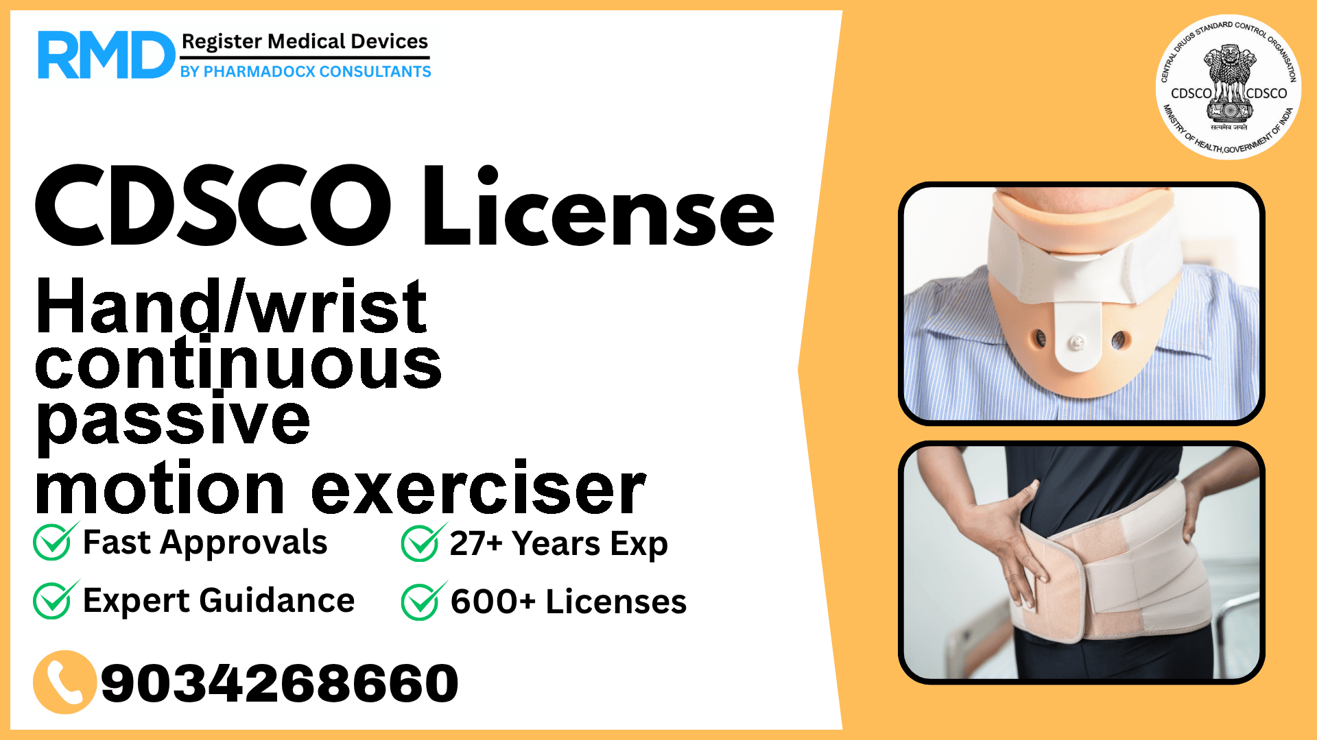 CDSCO License for Hand/wrist continuous passive motion exerciser