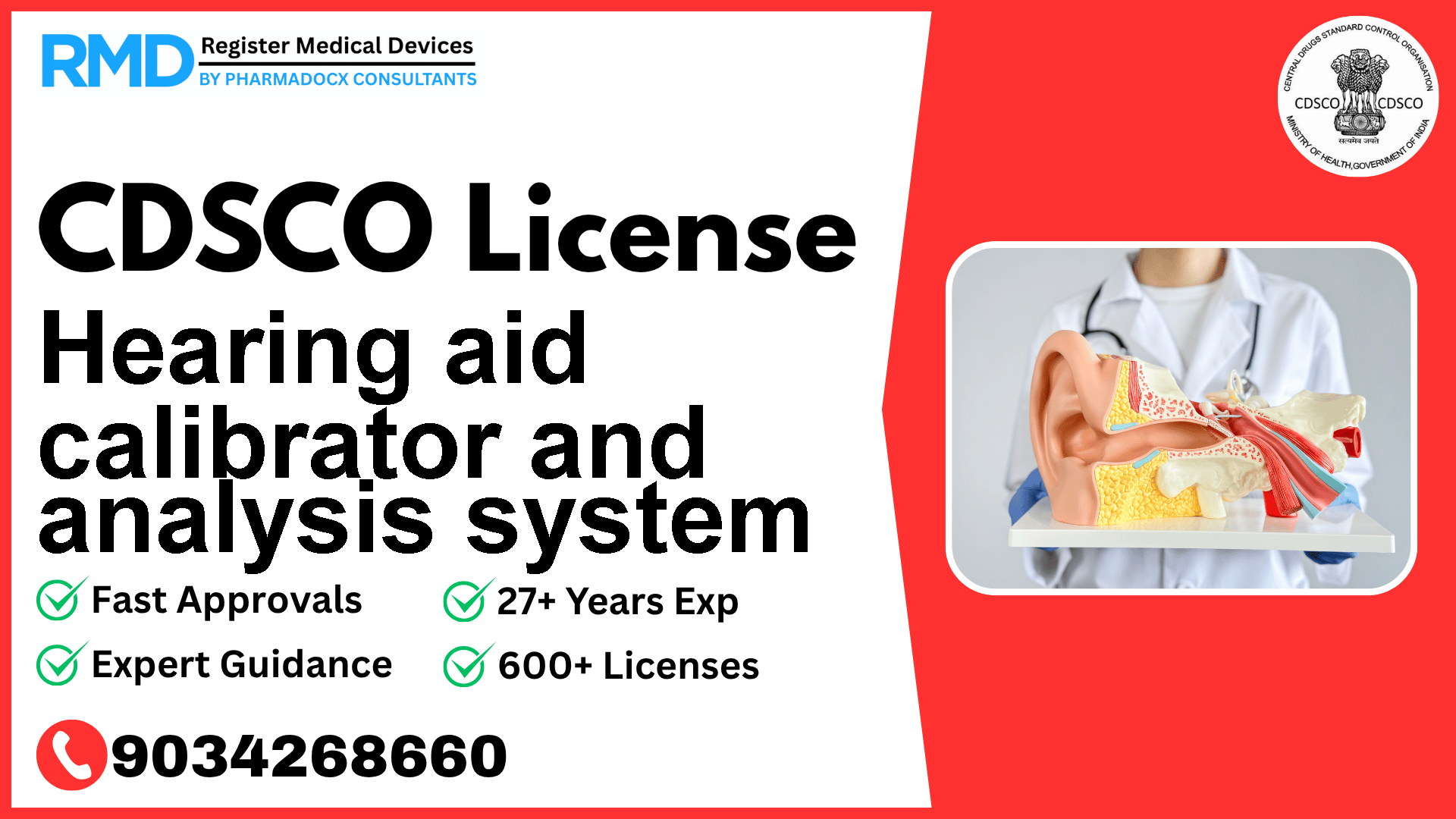 CDSCO License for Hearing aid calibrator and analysis system