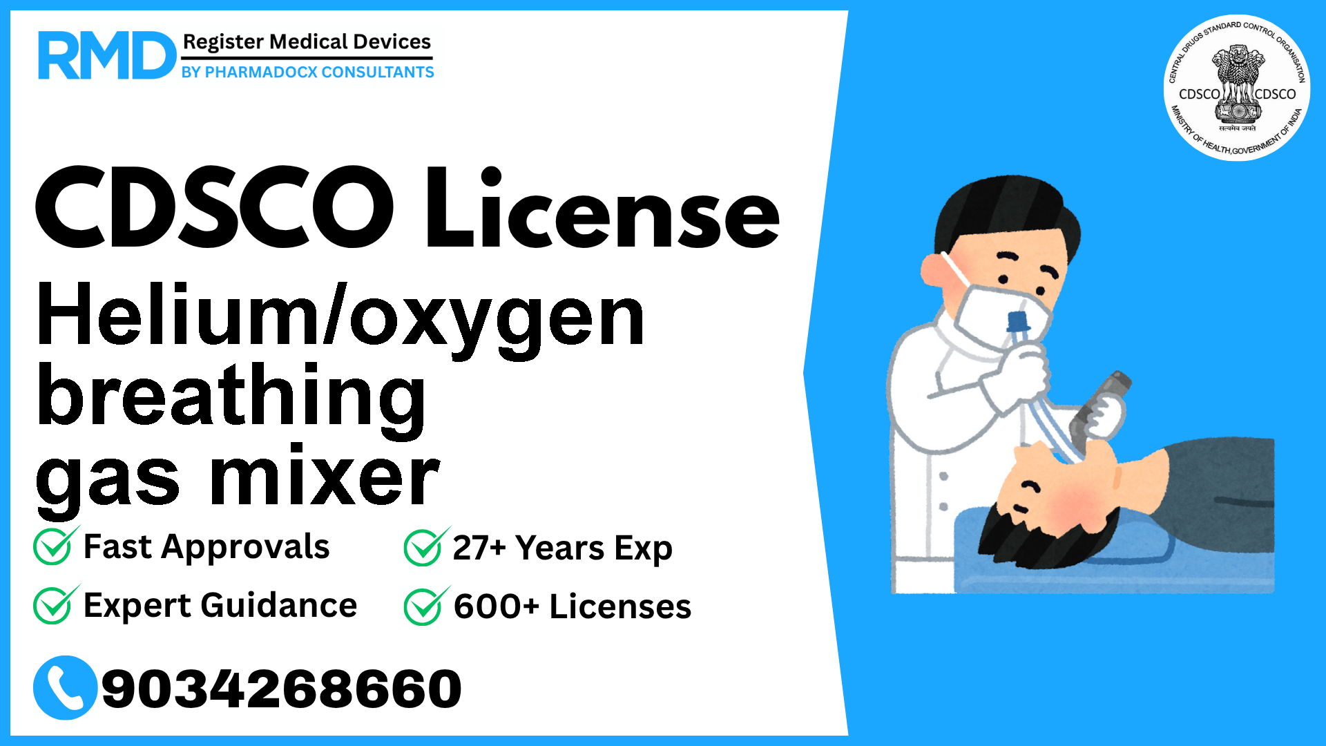 CDSCO License for Helium/oxygen breathing gas mixer