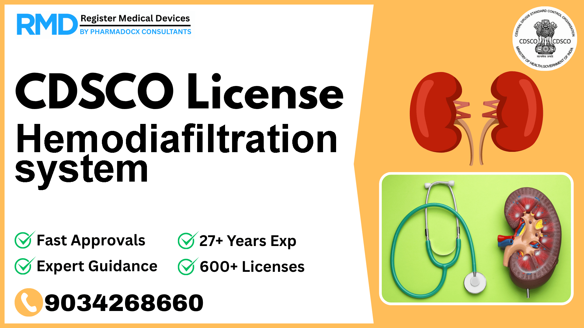 CDSCO License for Hemodiafiltration system