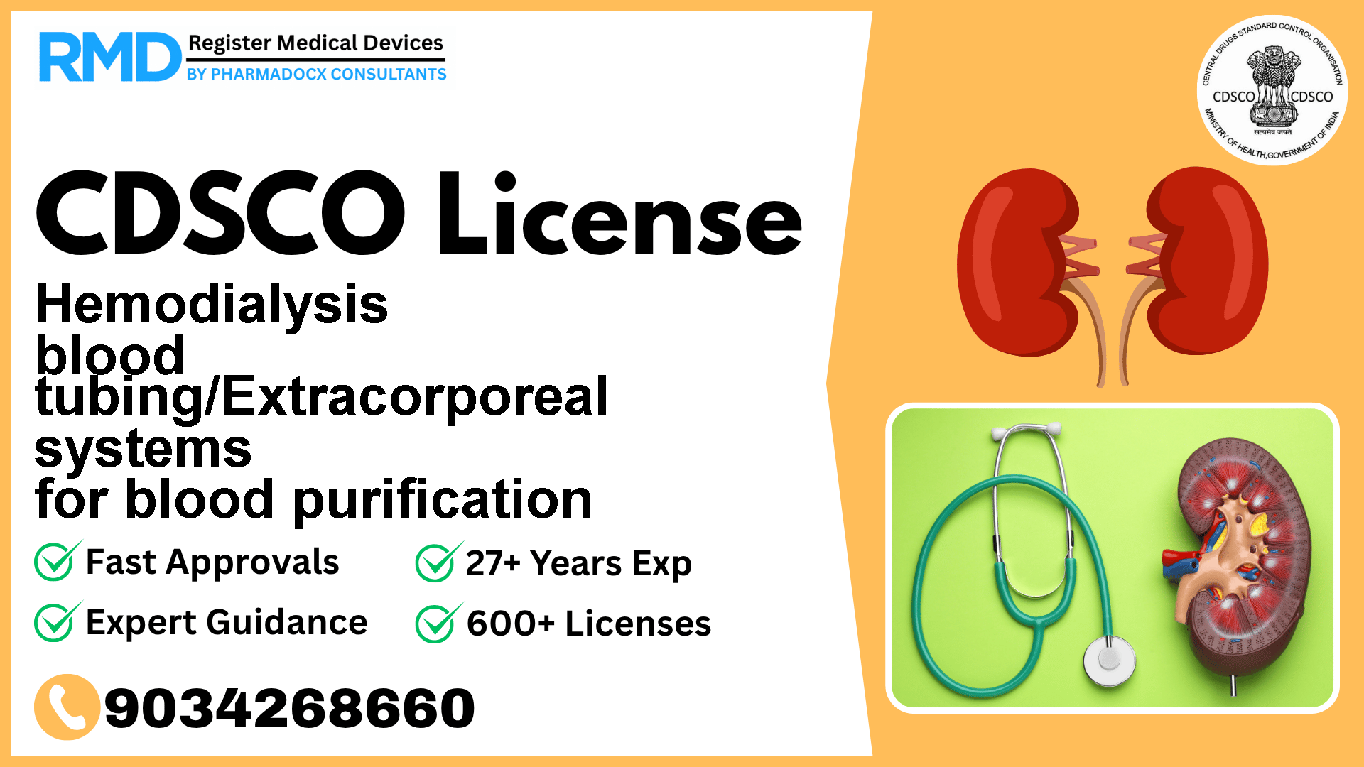 CDSCO License for Hemodialysis blood tubing/Extracorporeal systems for blood purification