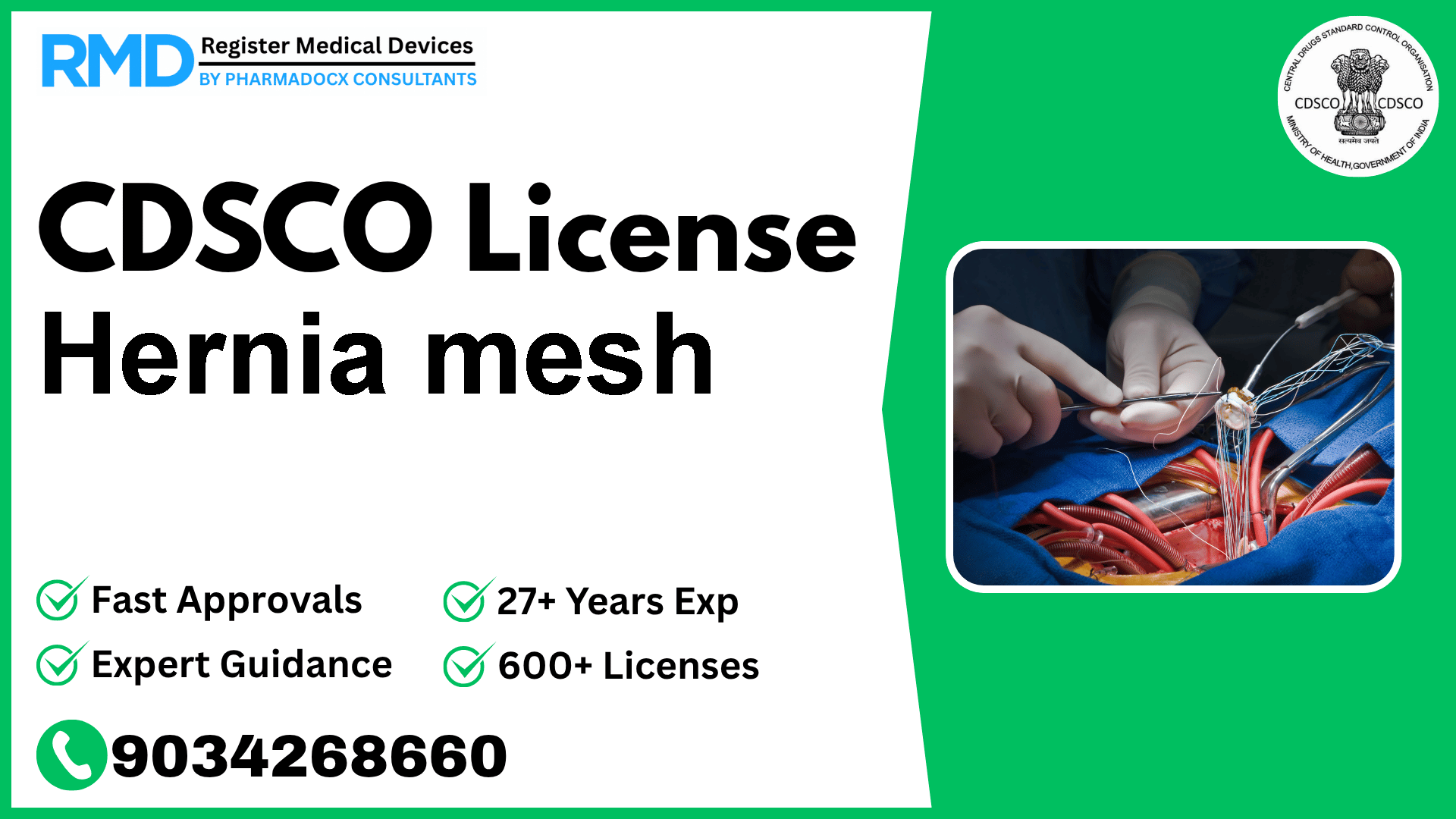 CDSCO License for Hernia mesh