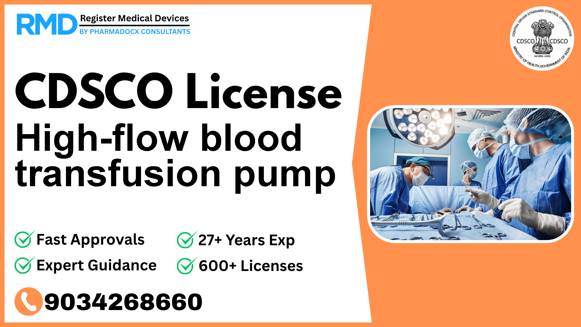 CDSCO License for High-flow blood transfusion pump