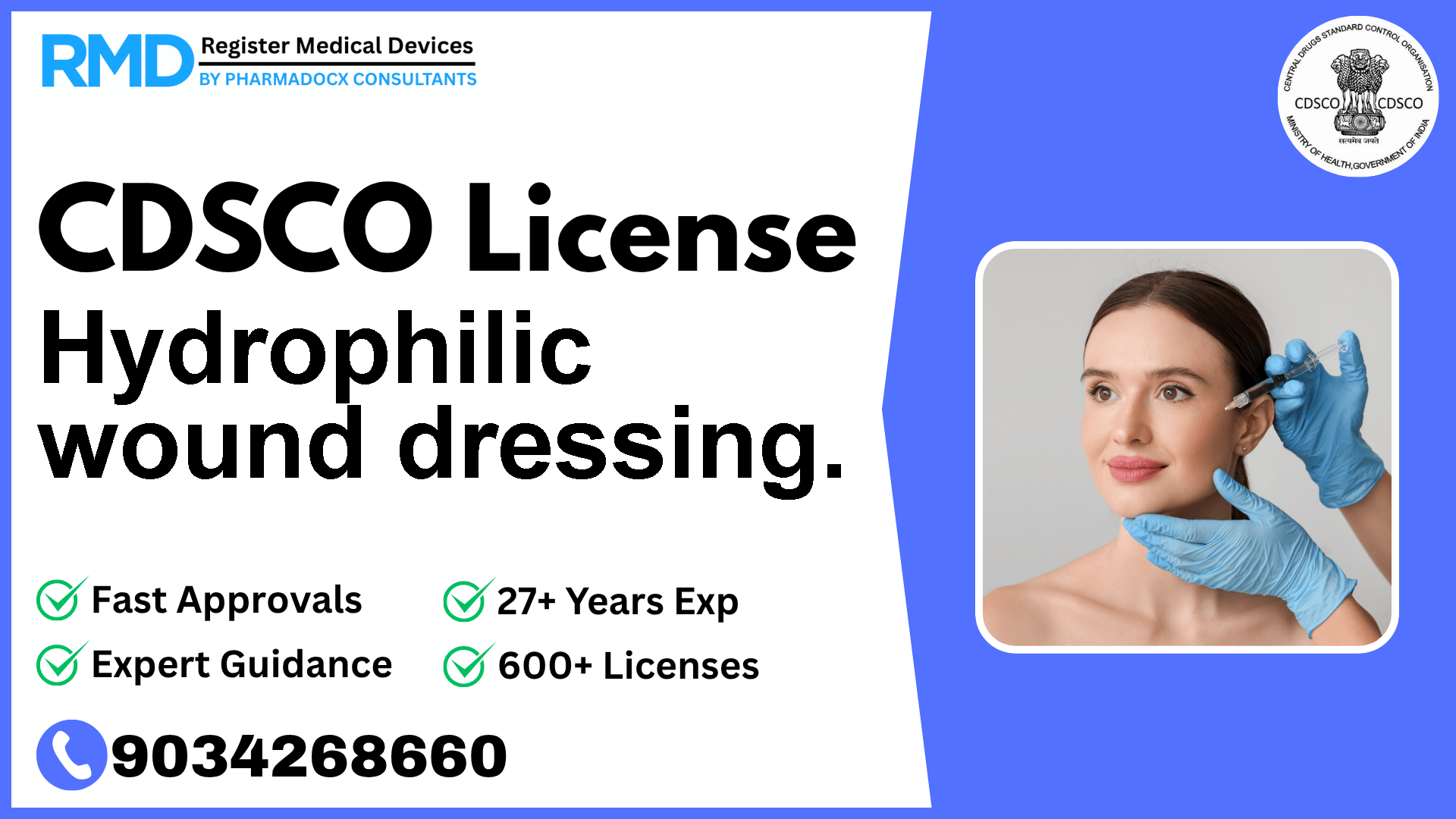 CDSCO License for Hydrophilic wound dressing.