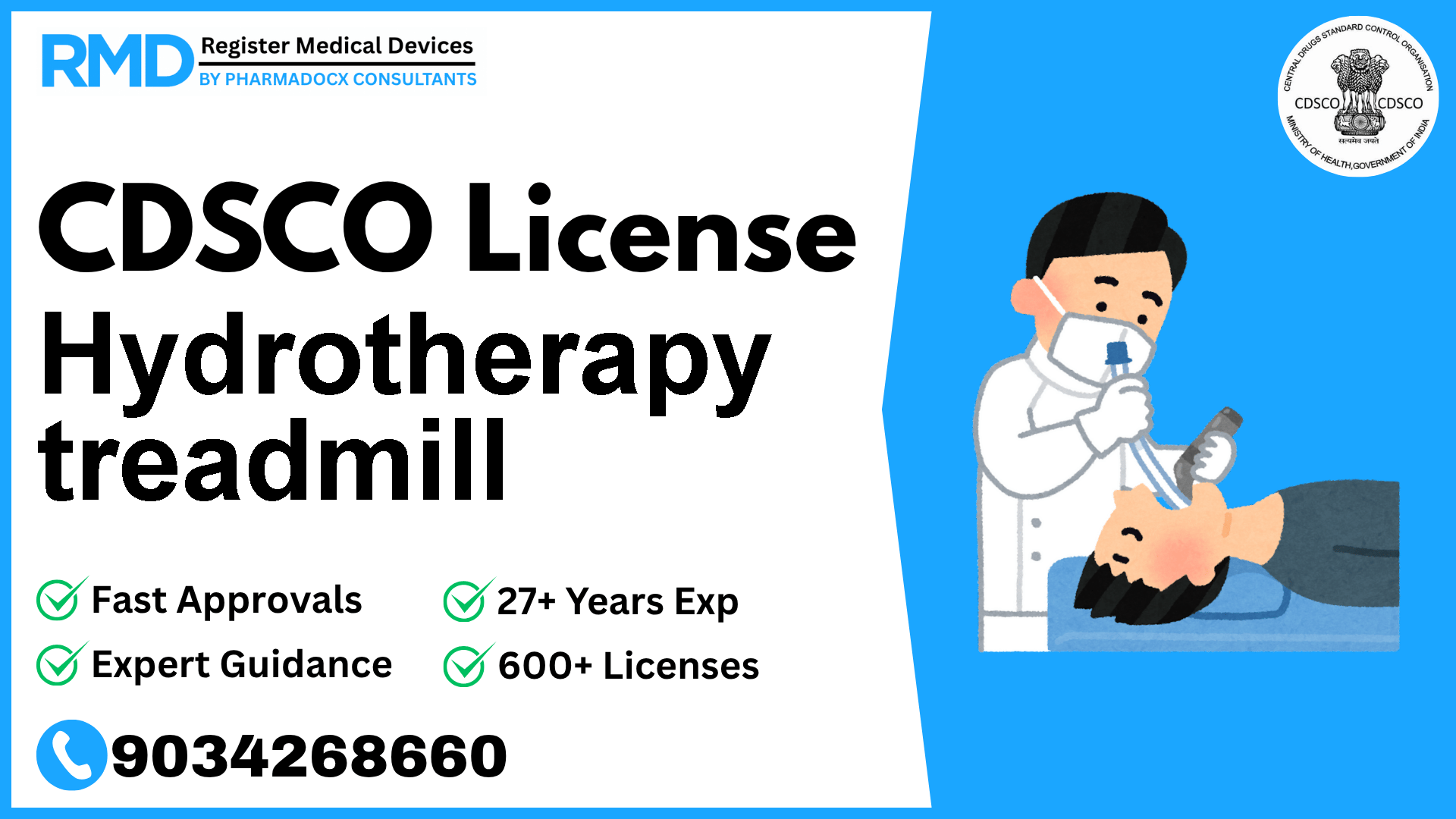 CDSCO License for Hydrotherapy treadmill