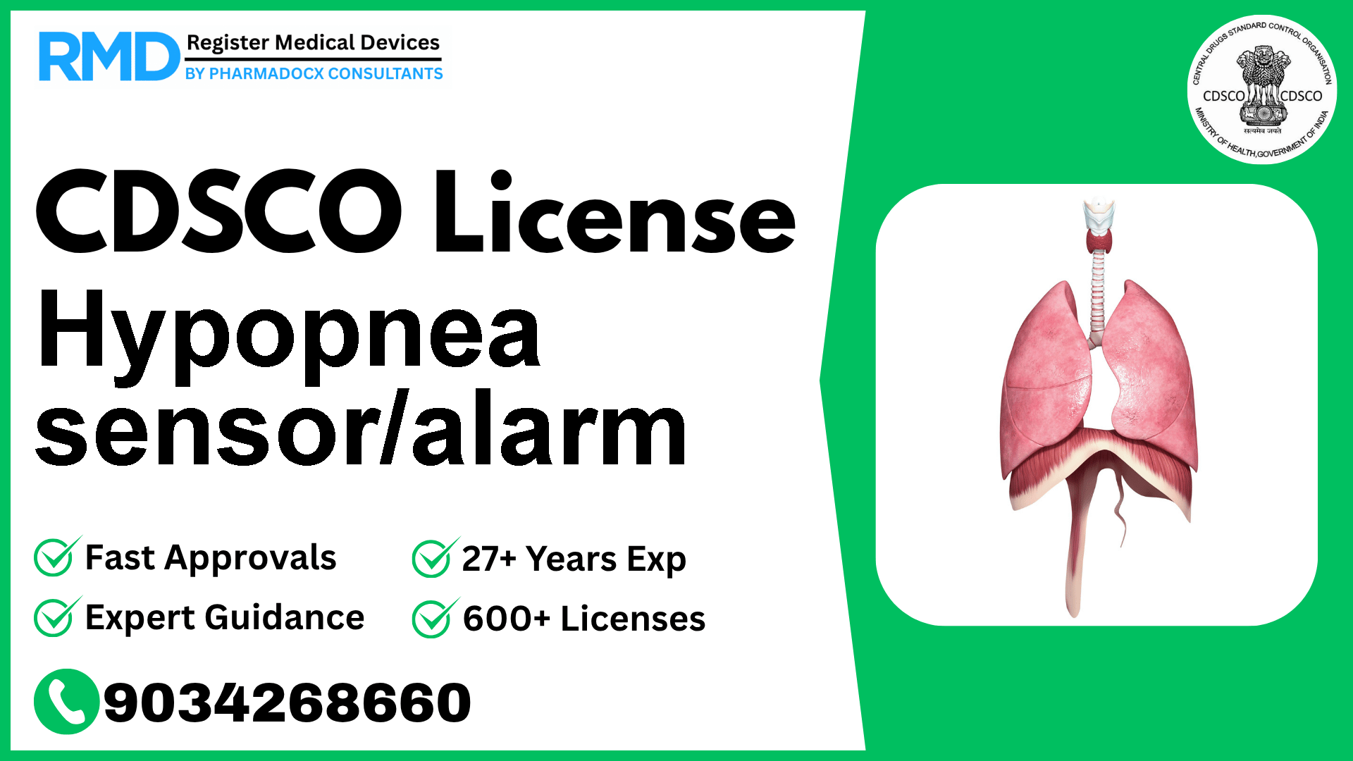 CDSCO License for Hypopnea sensor/alarm