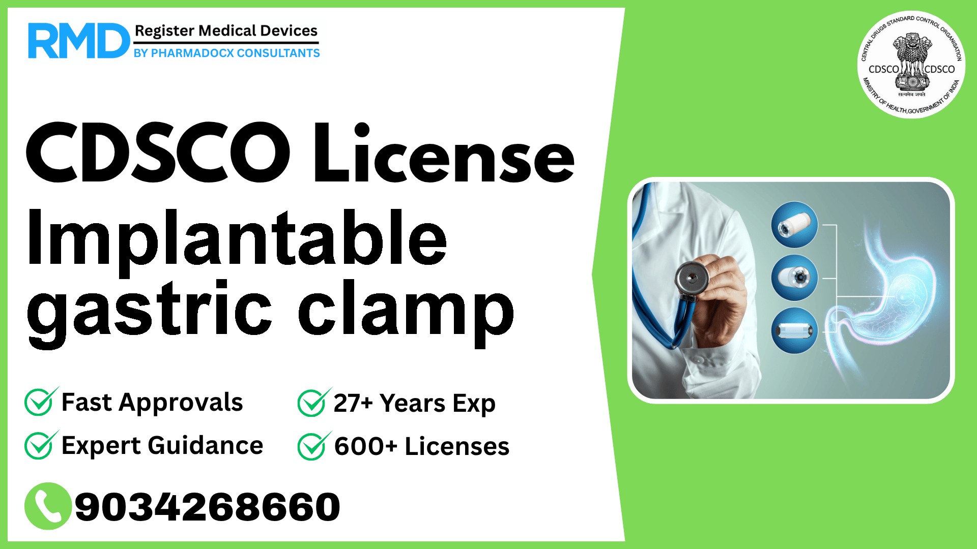 CDSCO License for Implantable gastric clamp