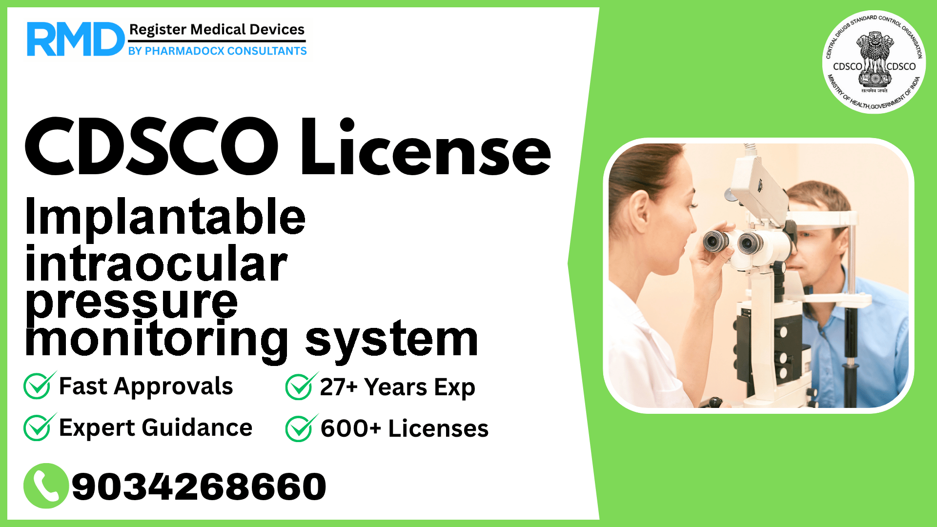 CDSCO License for Implantable intraocular pressure monitoring system