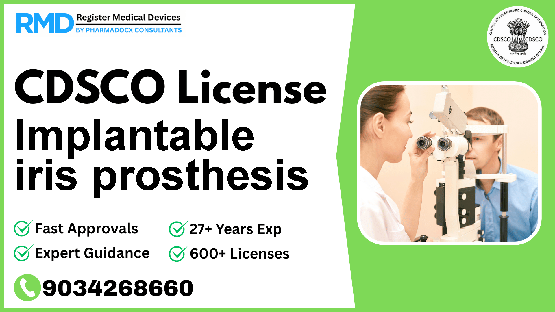 CDSCO License for Implantable iris prosthesis