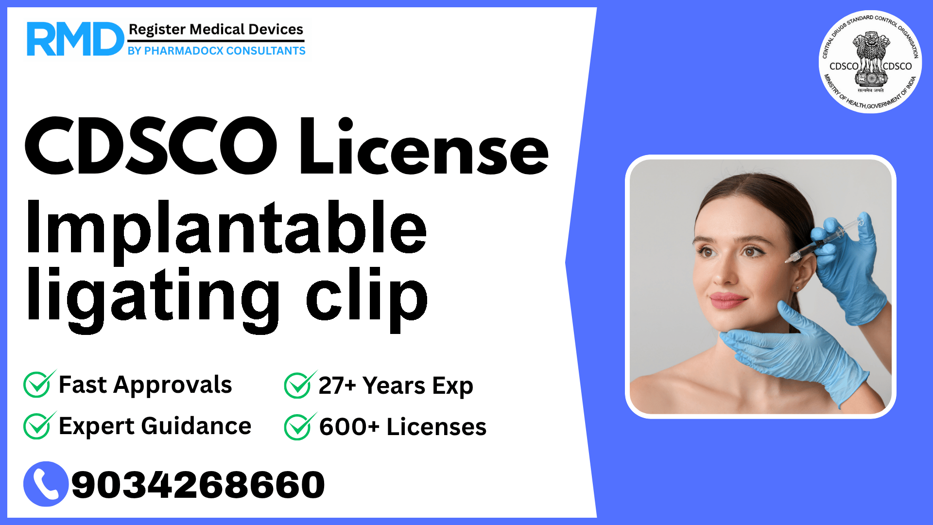 CDSCO License for Implantable ligating clip