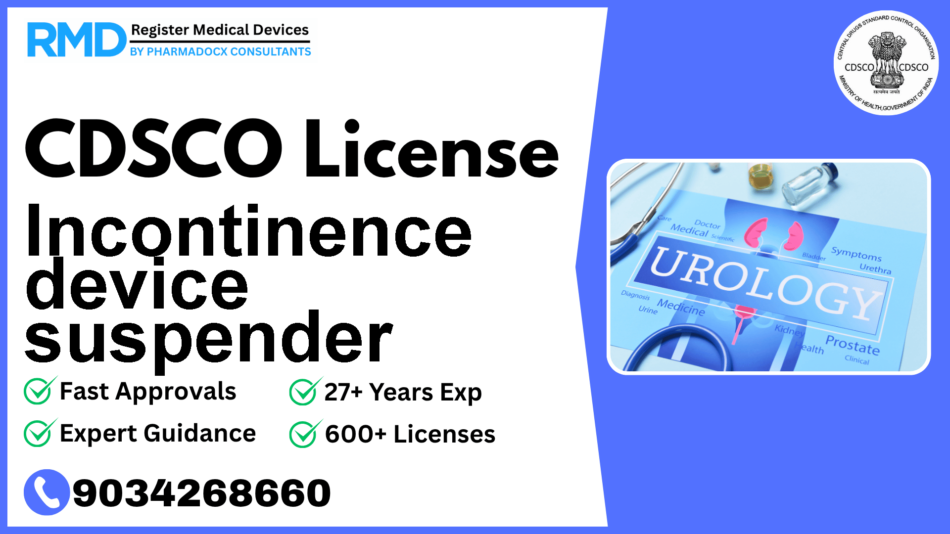 CDSCO License for Incontinence device suspender