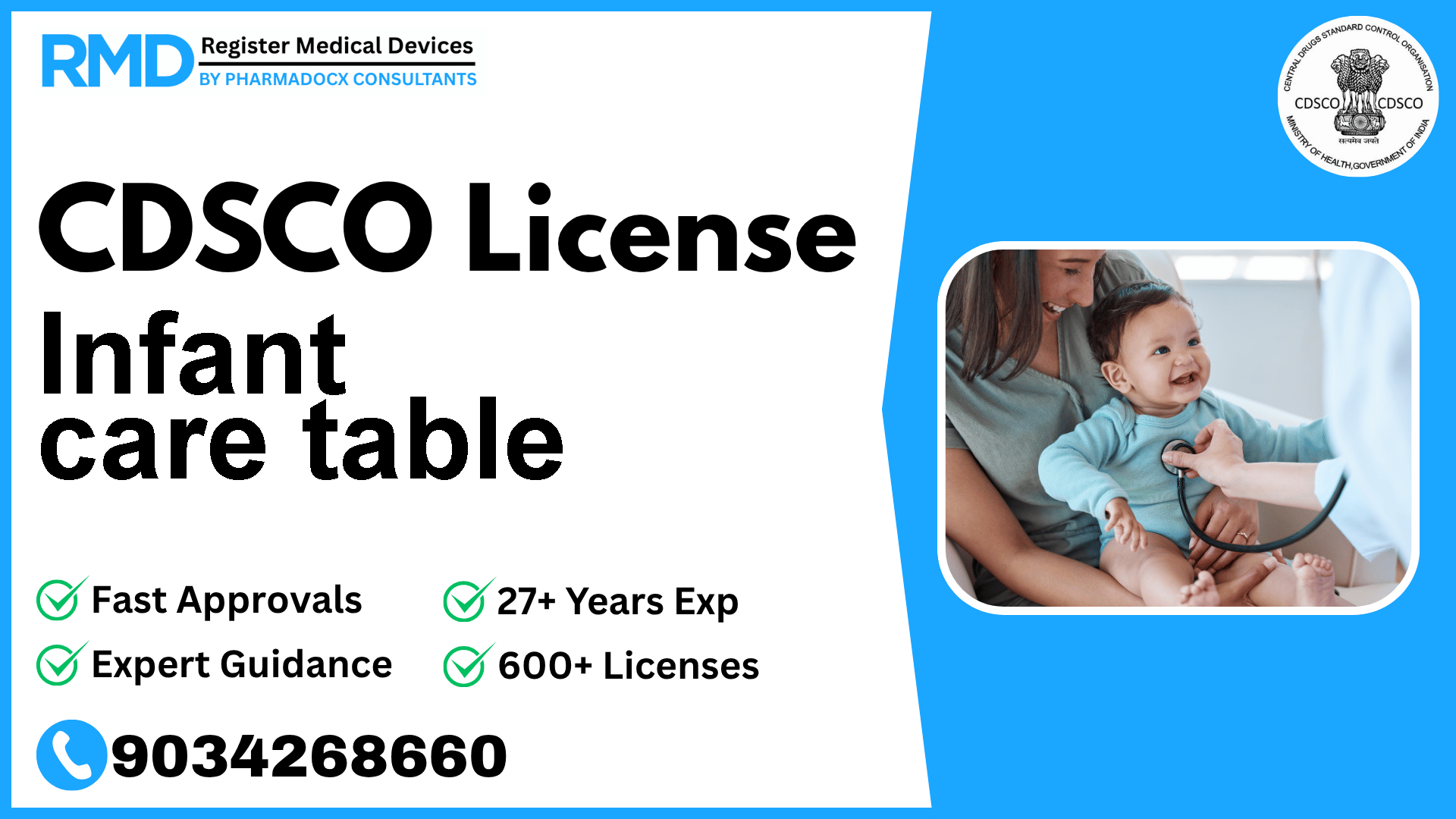 CDSCO License for Infant care table