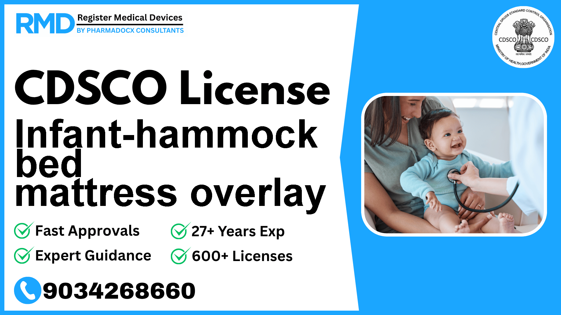 CDSCO License for Infant-hammock bed mattress overlay