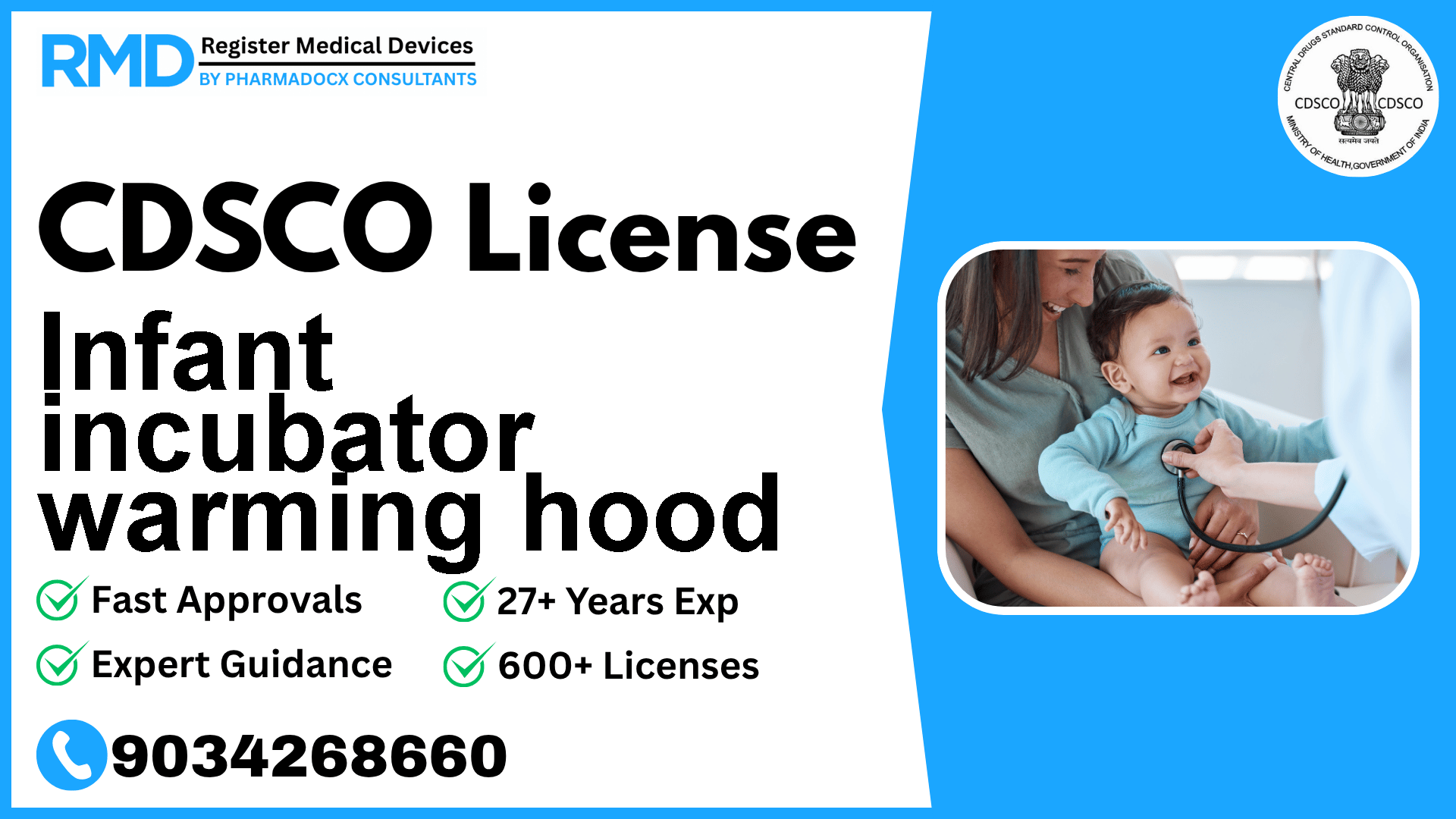 CDSCO License for Infant incubator warming hood