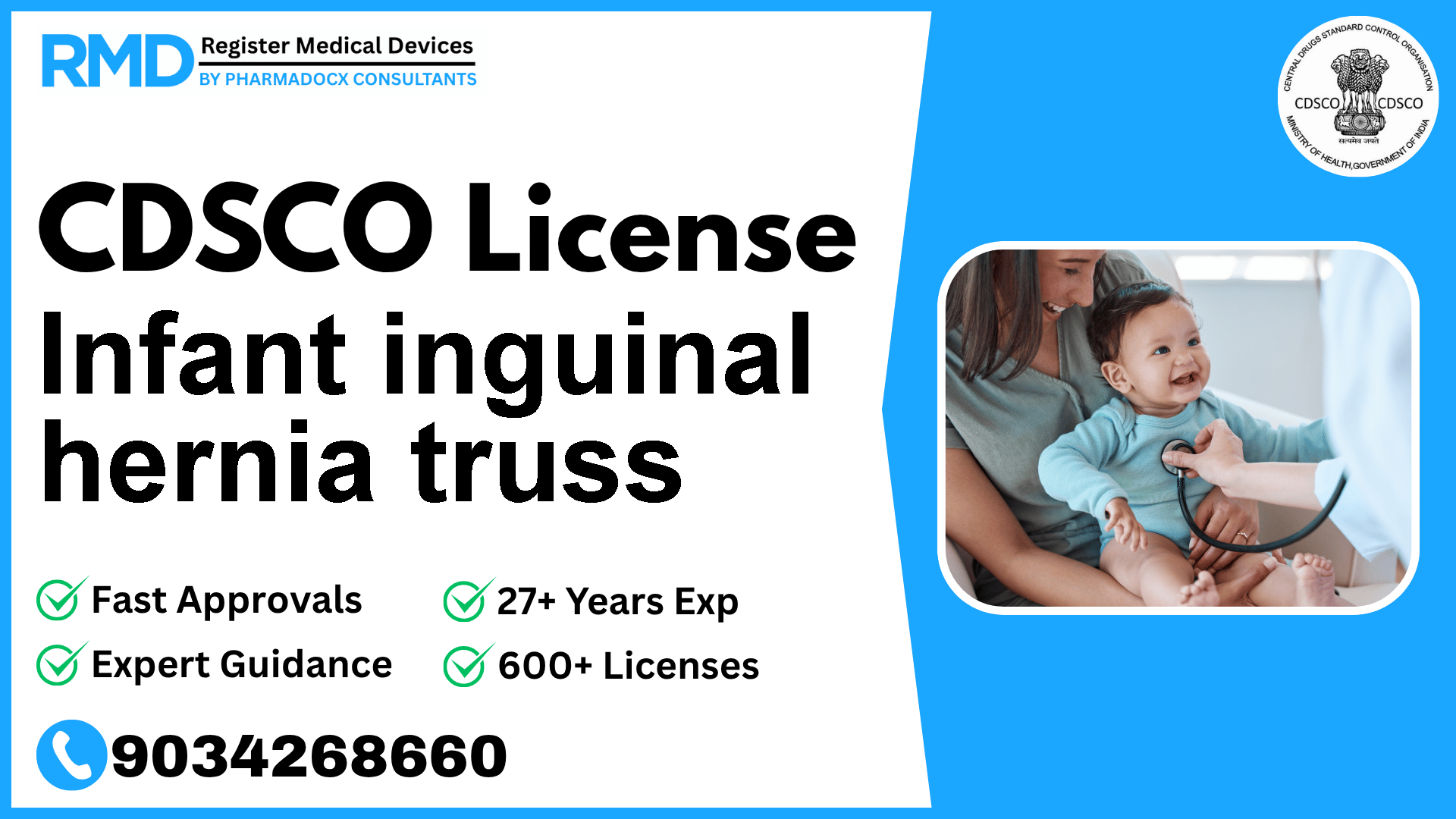 CDSCO License for Infant inguinal hernia truss