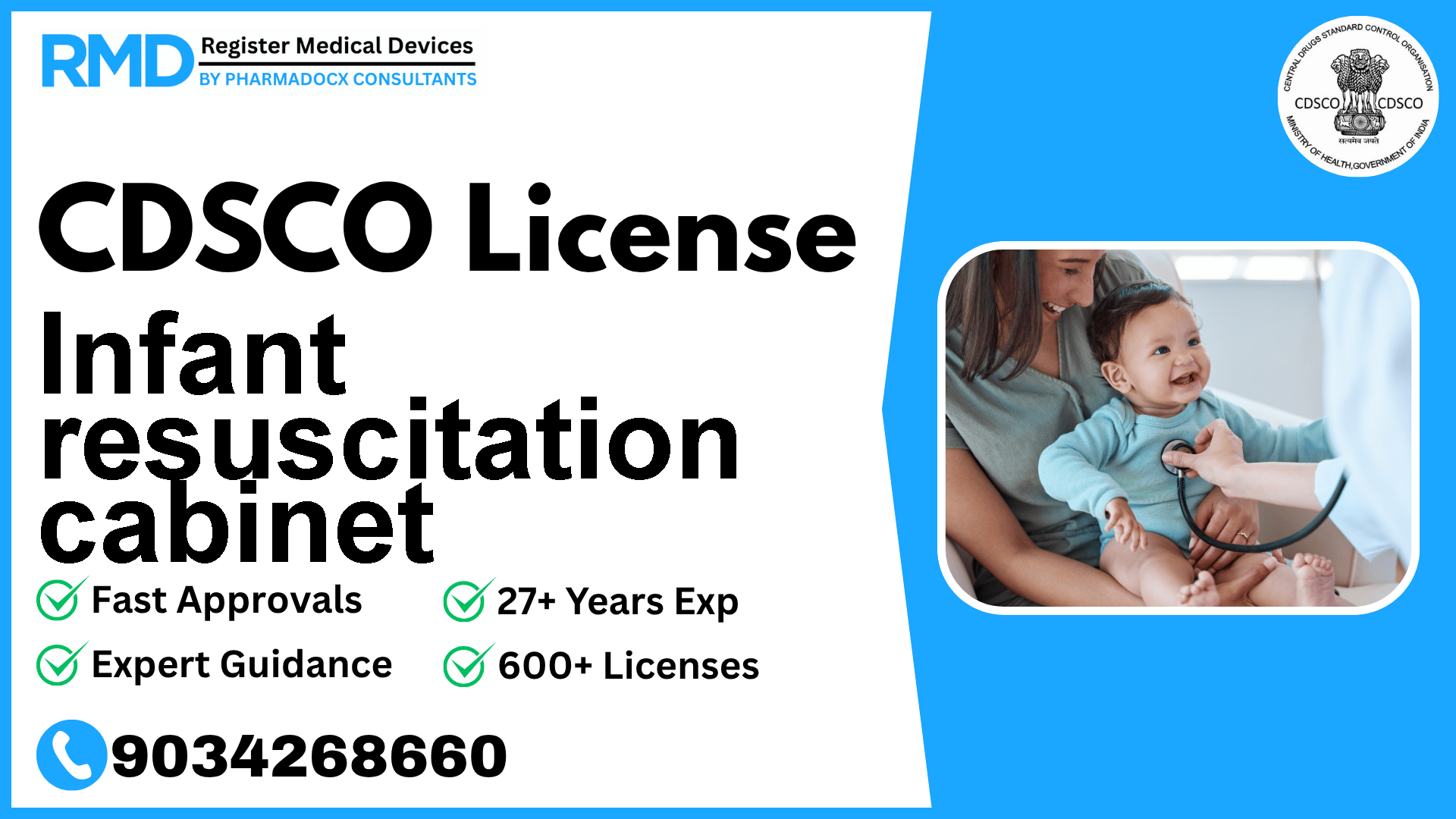 CDSCO License for Infant resuscitation cabinet