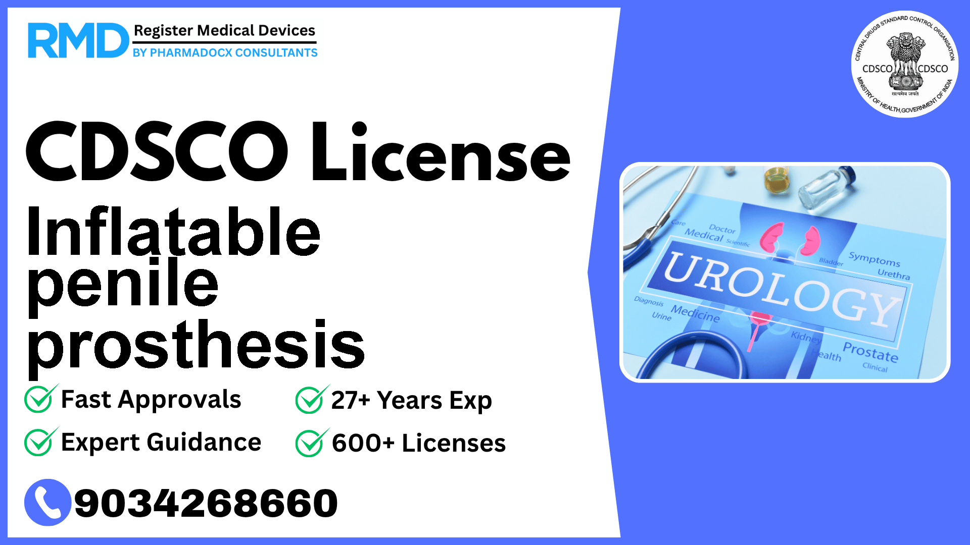 CDSCO License for Inflatable penile prosthesis